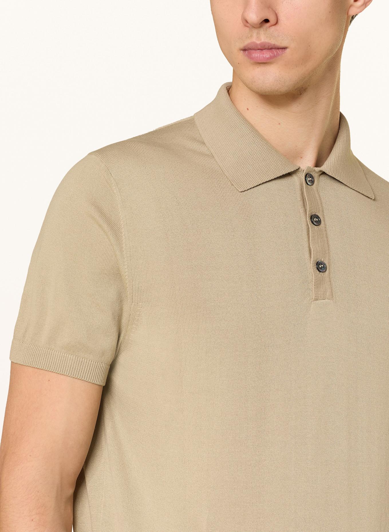 DRESSLER Strick-Poloshirt: BEIGE