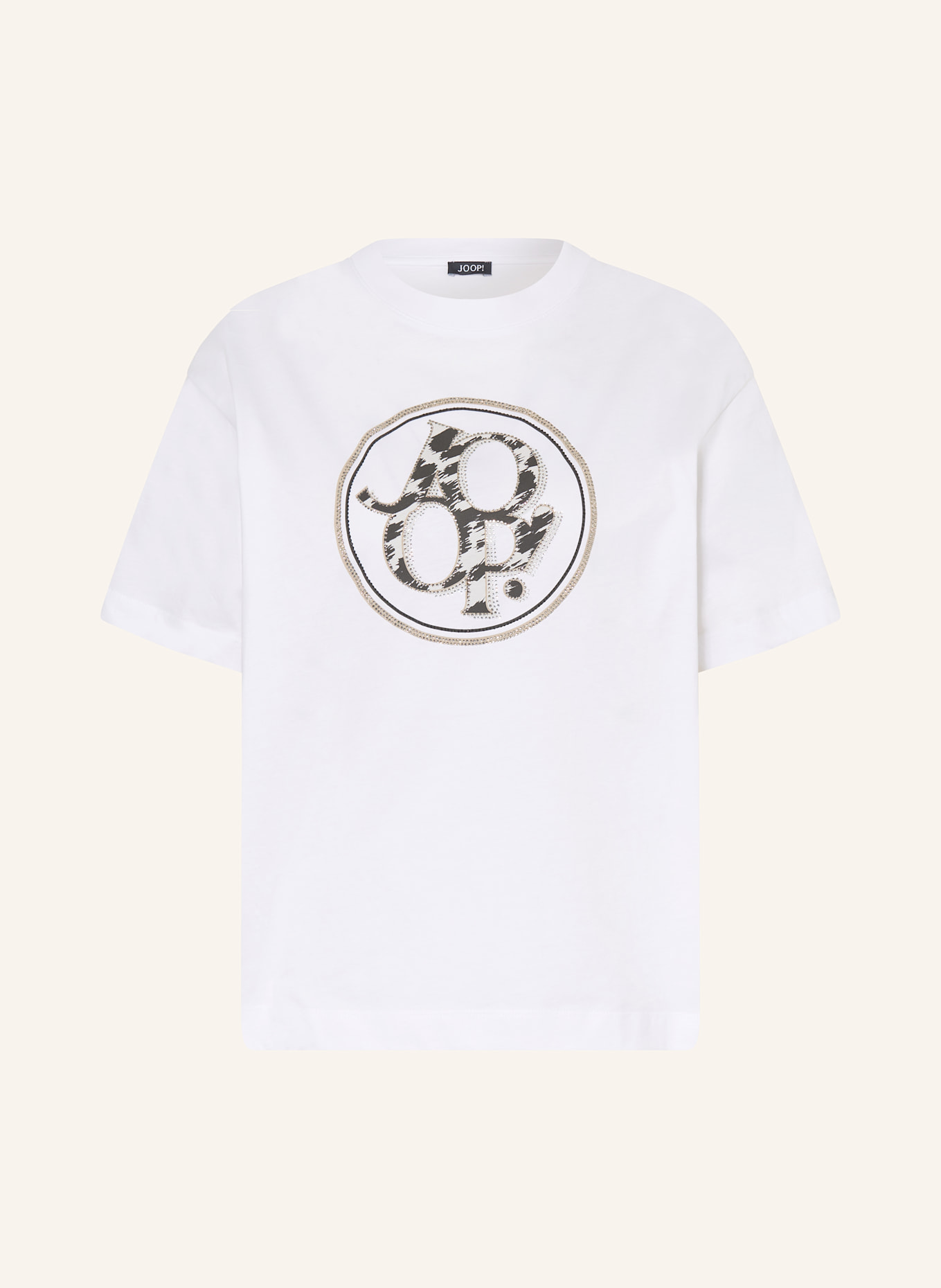 JOOP! T-Shirt mit Schmucksteinen: WEISS
