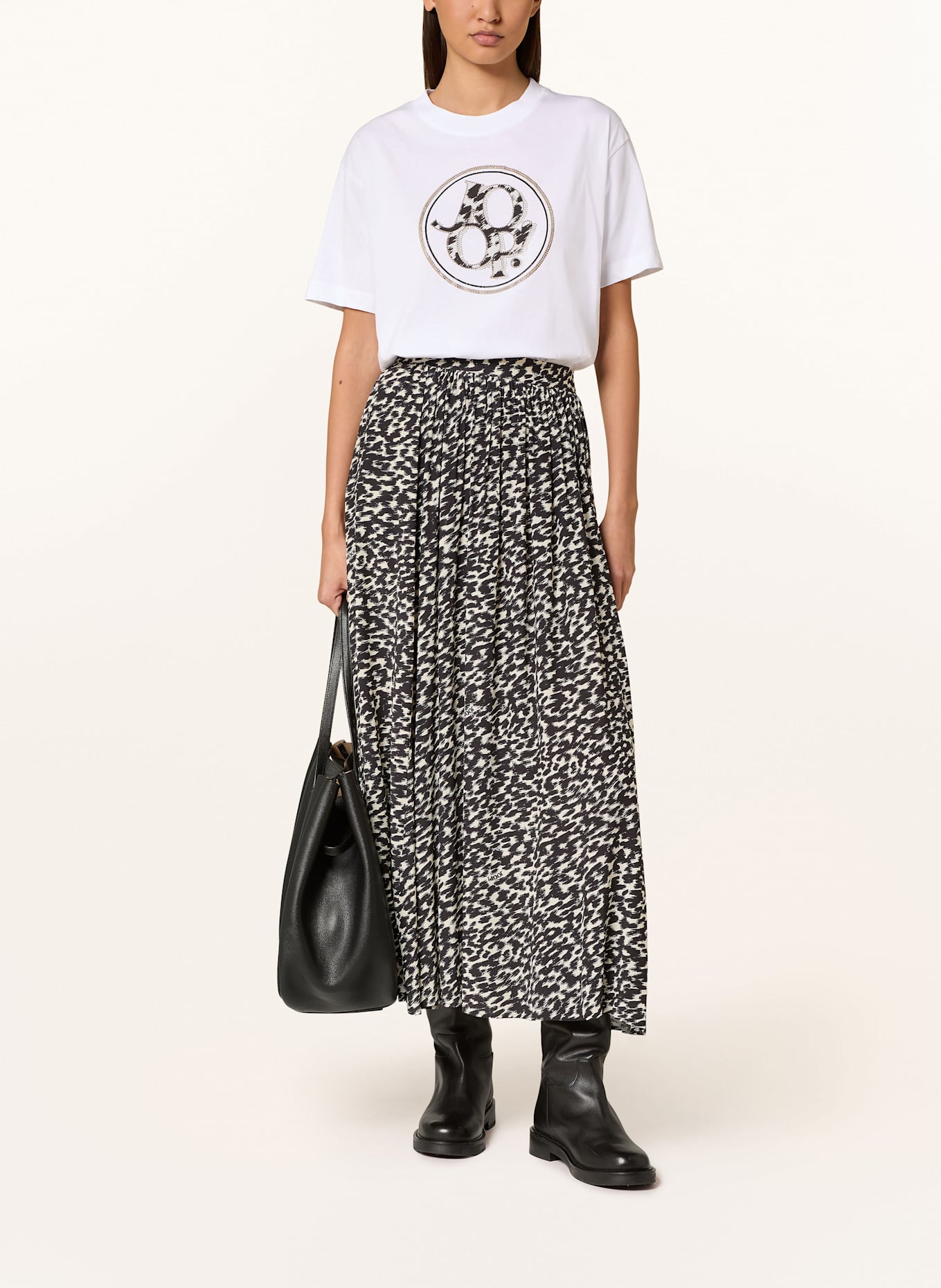 JOOP! T-Shirt mit Schmucksteinen: WEISS