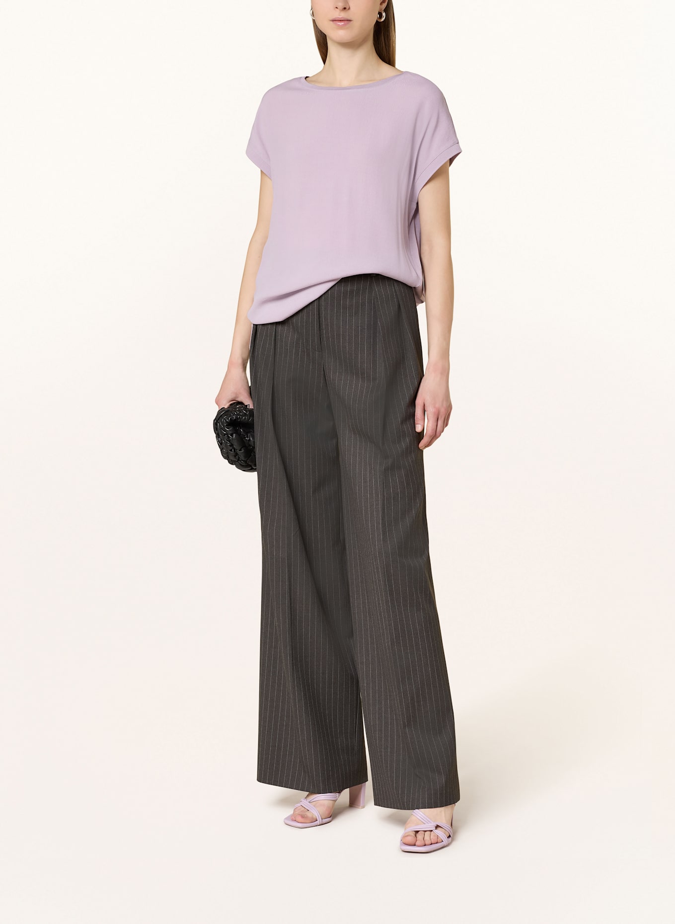 oui Blusenshirt im Materialmix: HELLLILA