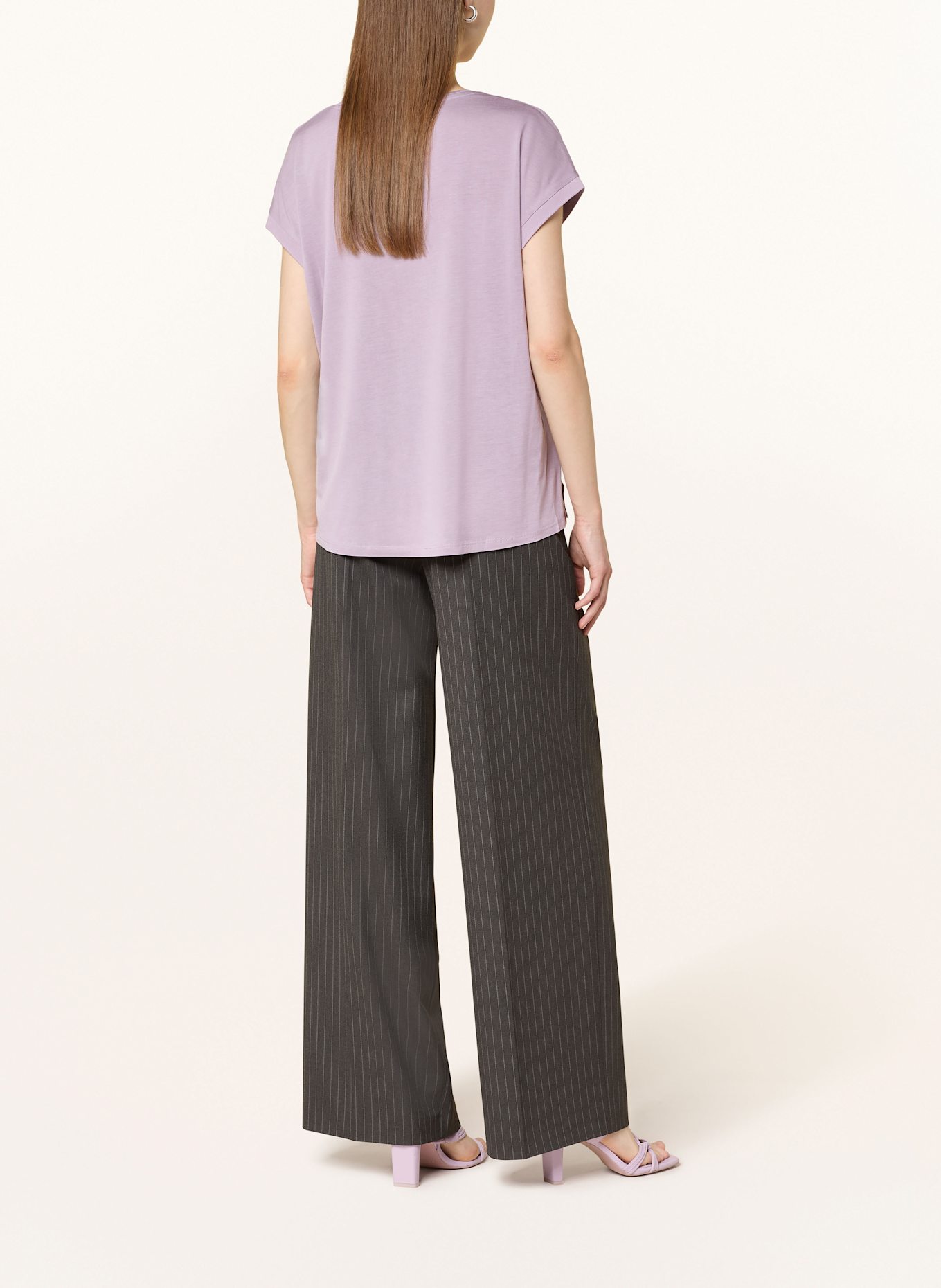 oui Blusenshirt im Materialmix: HELLLILA