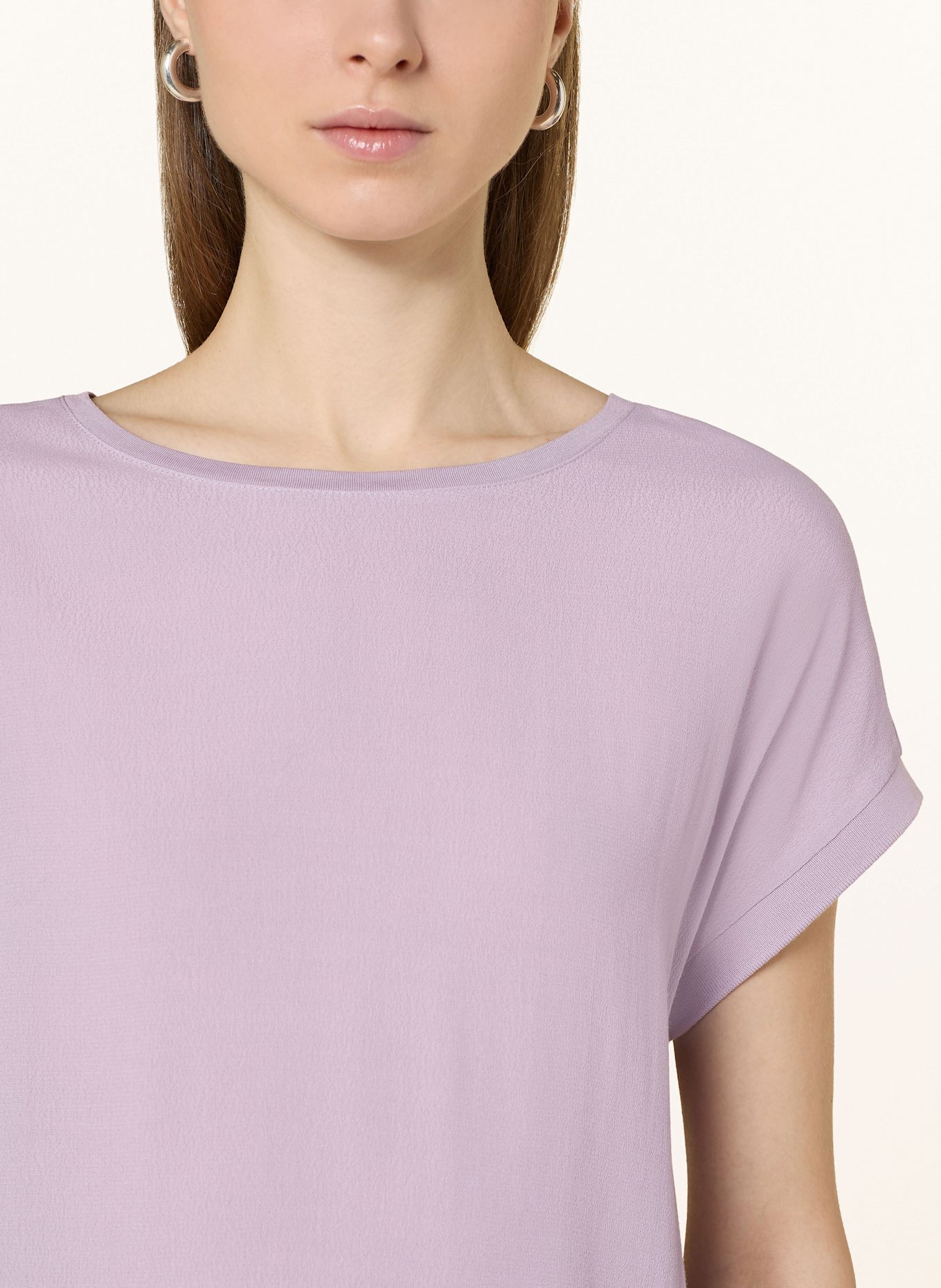 oui Blusenshirt im Materialmix: HELLLILA