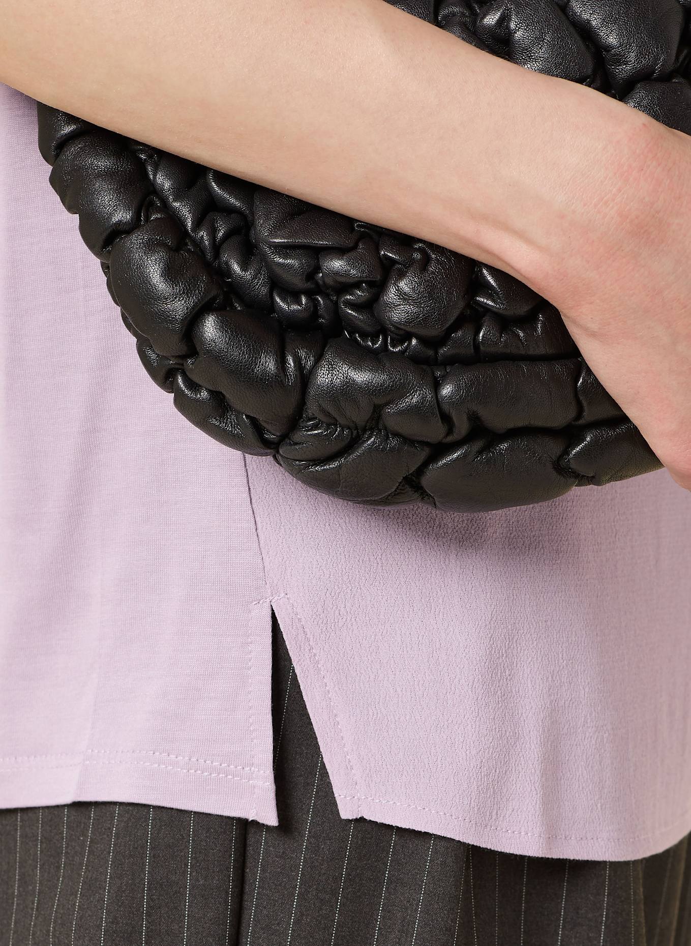 oui Blusenshirt im Materialmix: HELLLILA