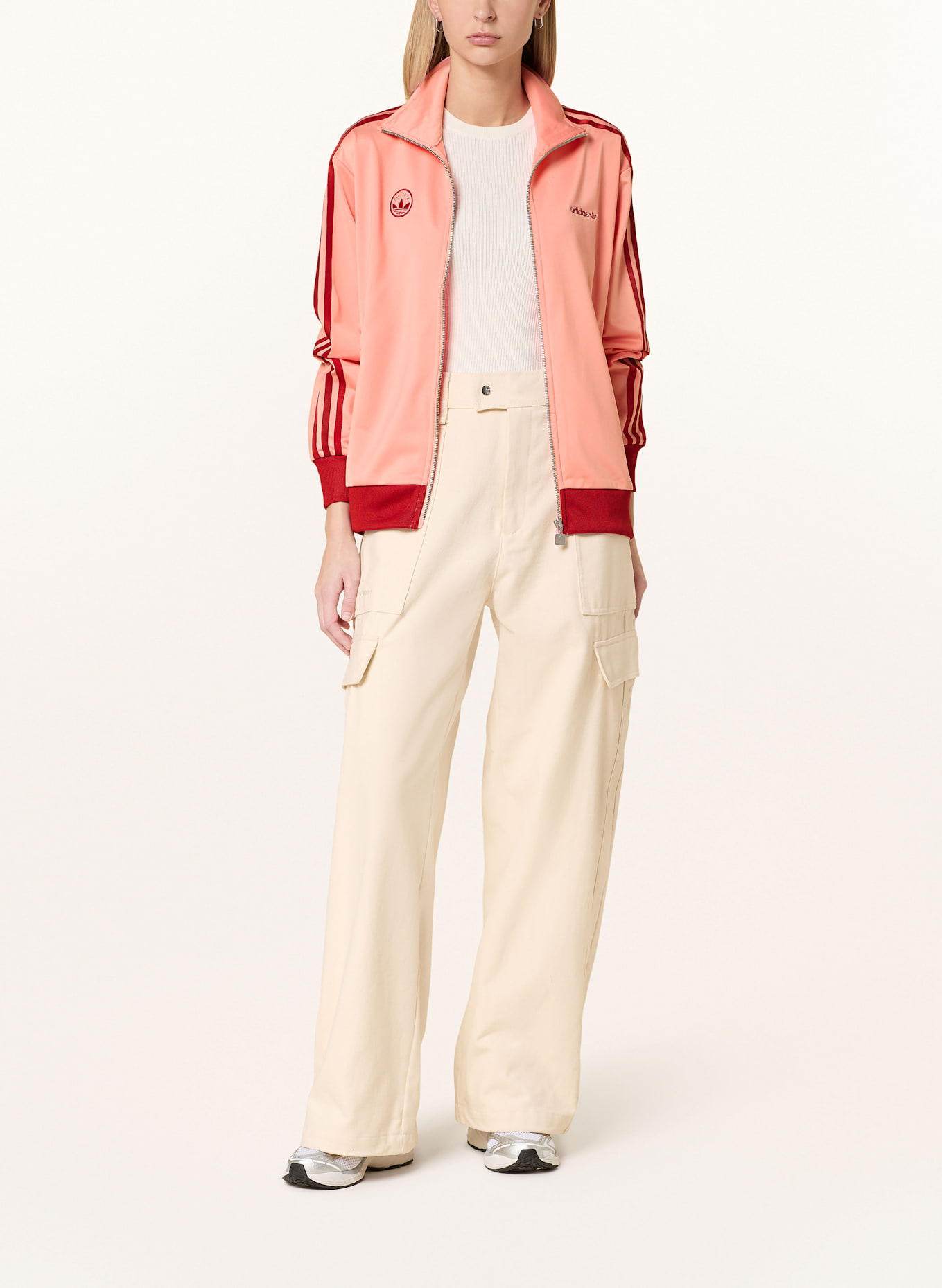adidas Originals Training jacket FIREBIRD in light pink red