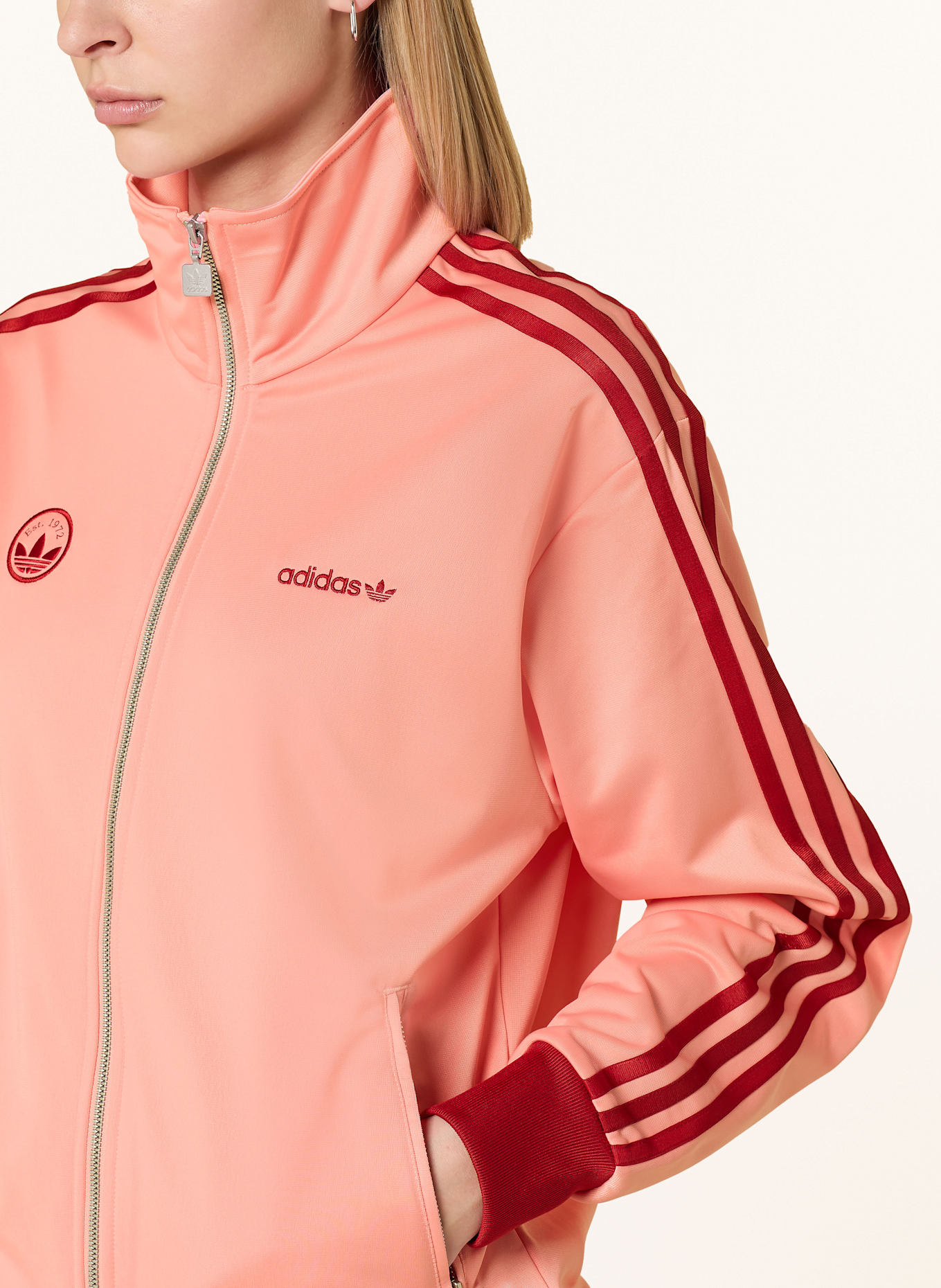 Adidas jacket light pink clearance