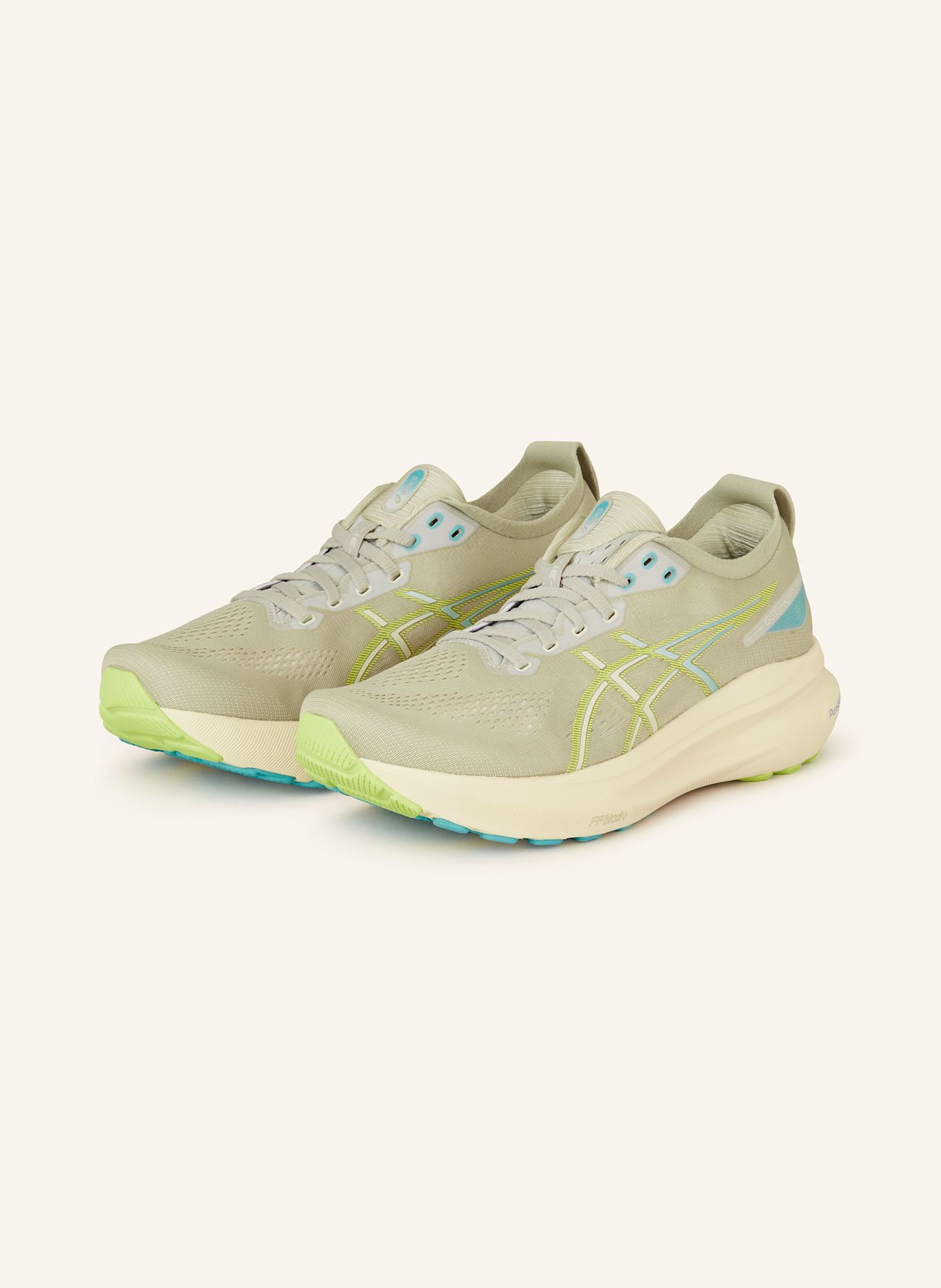 ASICS Laufschuhe GEL KAYANO 31 in hellgrau neongrun hellblau