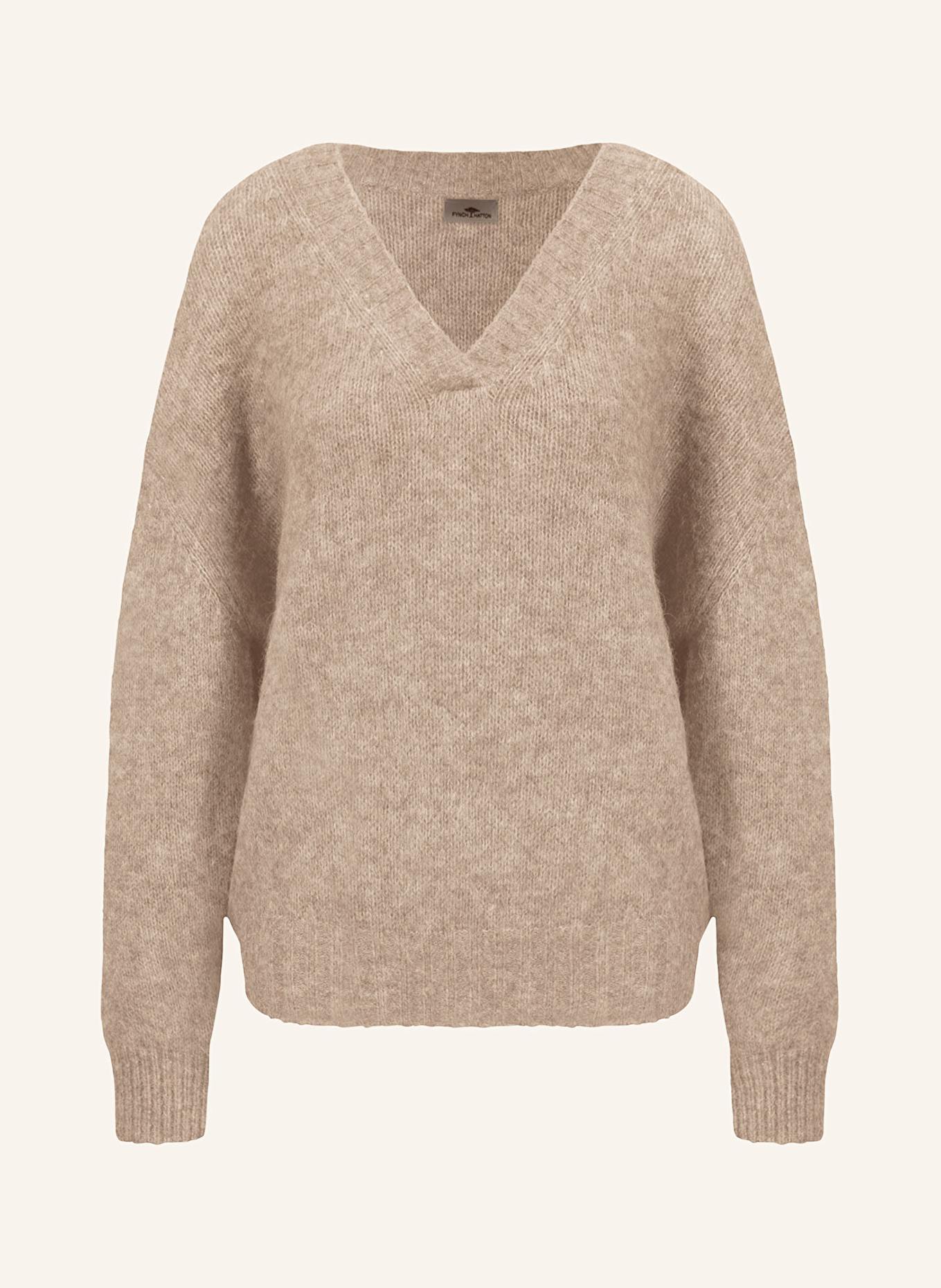 FYNCH-HATTON Pullover mit Alpaka: HELLBRAUN