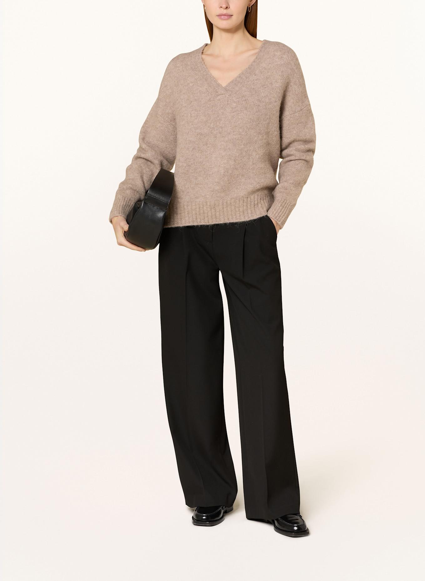 FYNCH-HATTON Pullover mit Alpaka: HELLBRAUN
