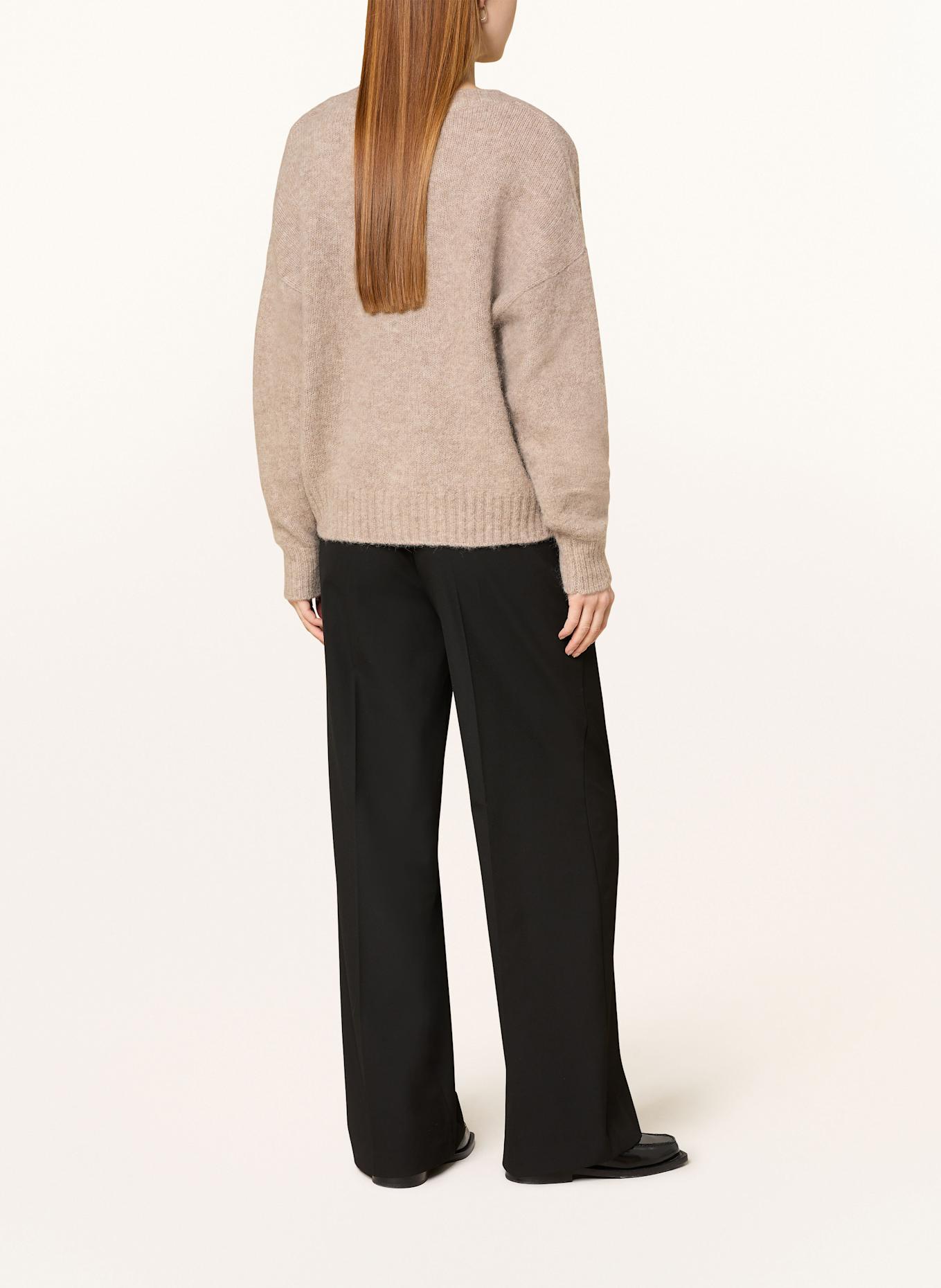 FYNCH-HATTON Pullover mit Alpaka: HELLBRAUN