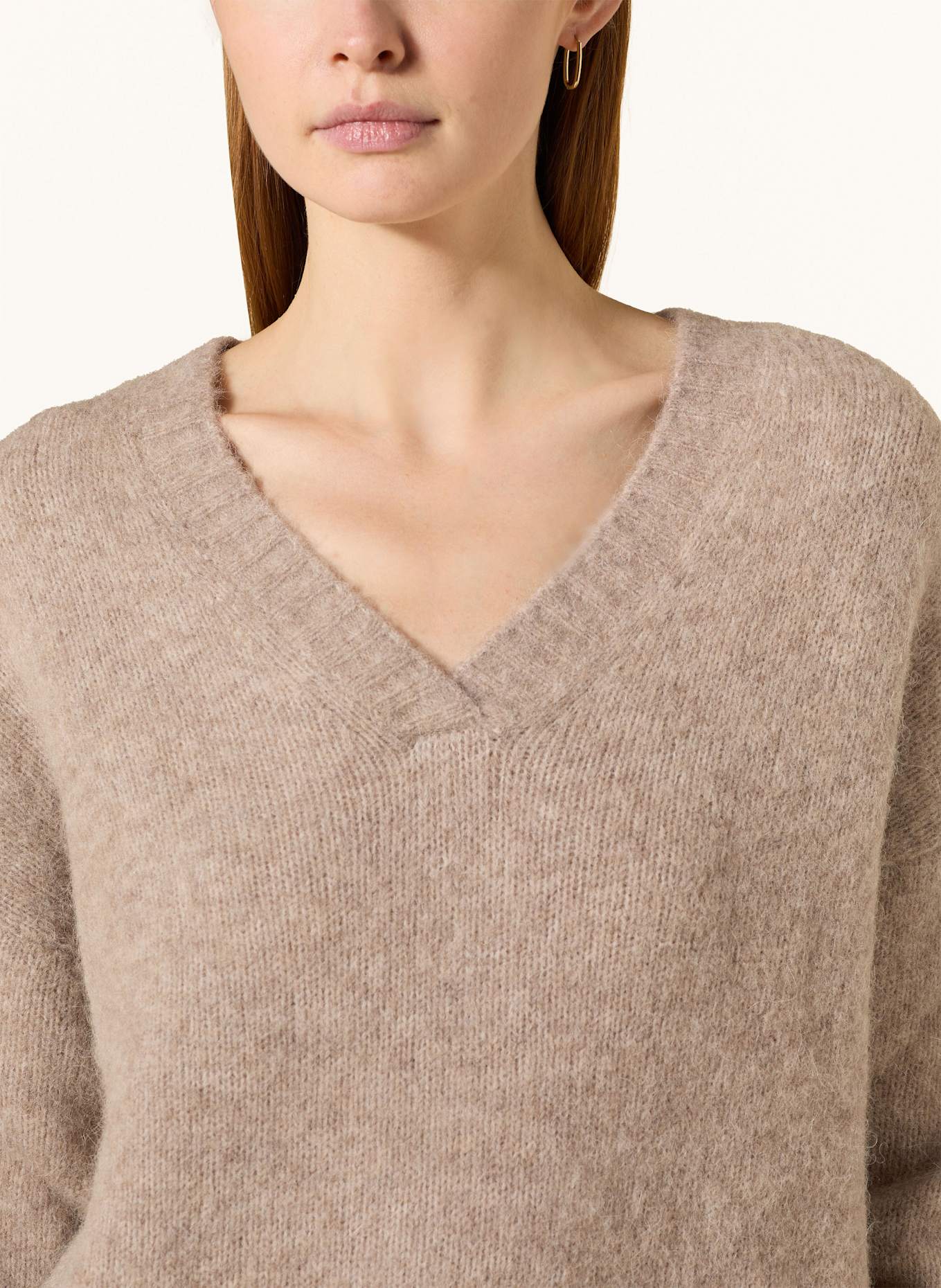 FYNCH-HATTON Pullover mit Alpaka: HELLBRAUN