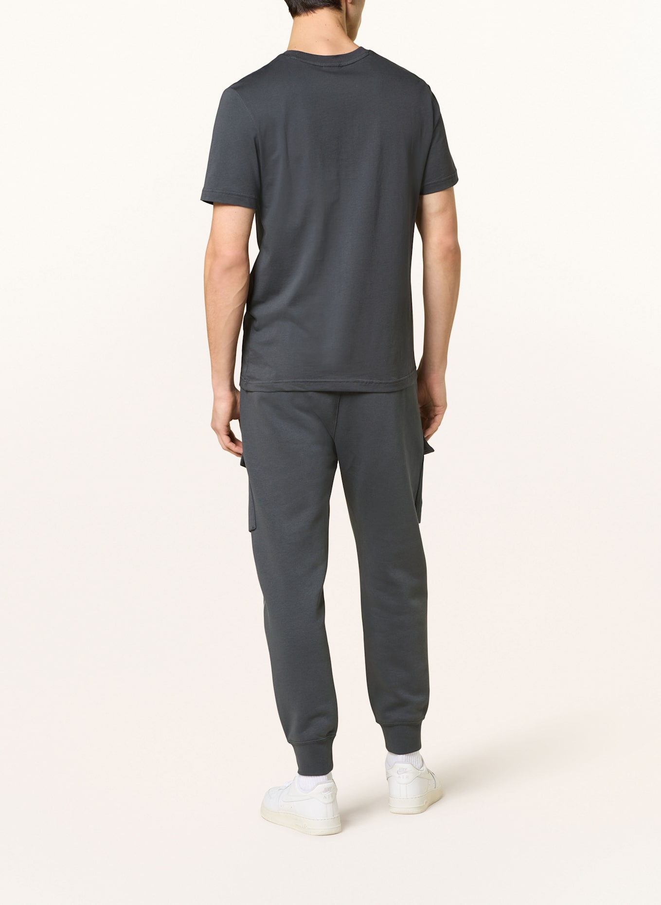 Nike T-Shirt: DUNKELGRAU / ORANGE