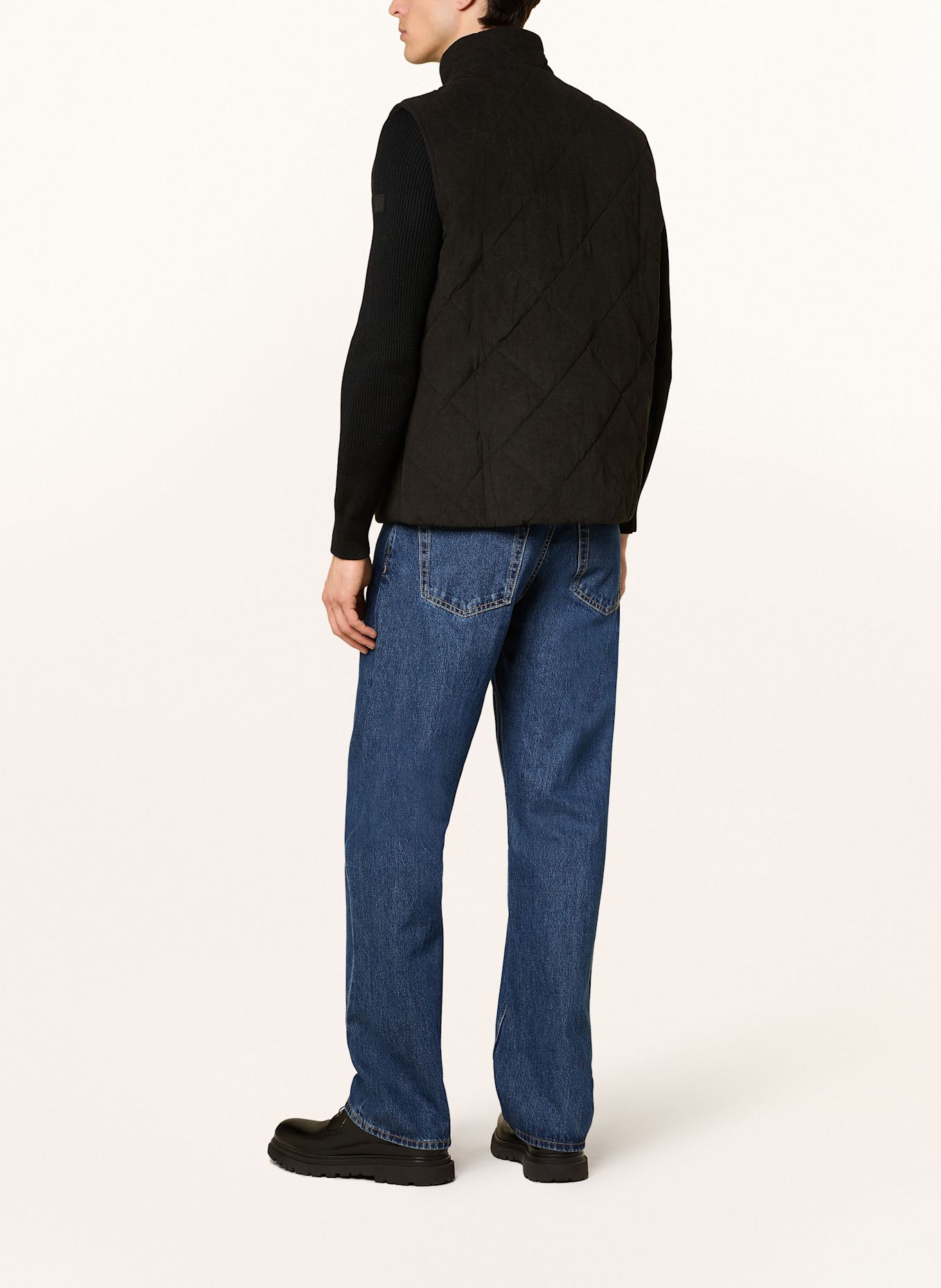 Barbour Steppweste LIDDESDALE aus Cord: SCHWARZ