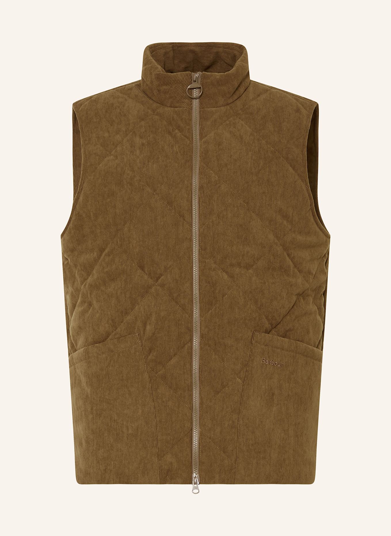 Barbour Steppweste LIDDESDALE aus Cord: DUNKELBRAUN/ KHAKI