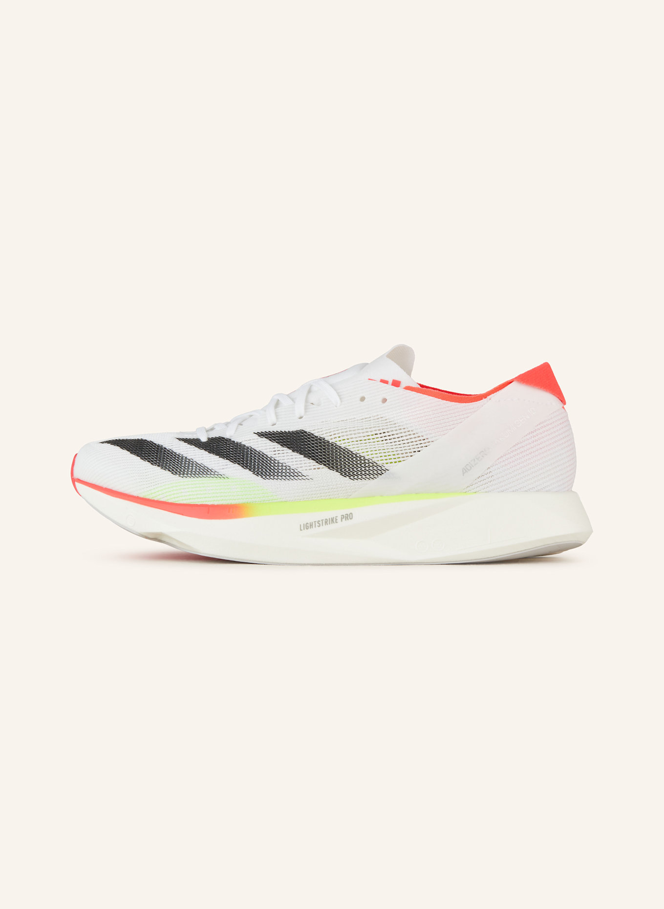 adidas Laufschuhe ADIZERO TAKUMI SEN 10: WEISS/ NEONGRÜN/ NEONROT