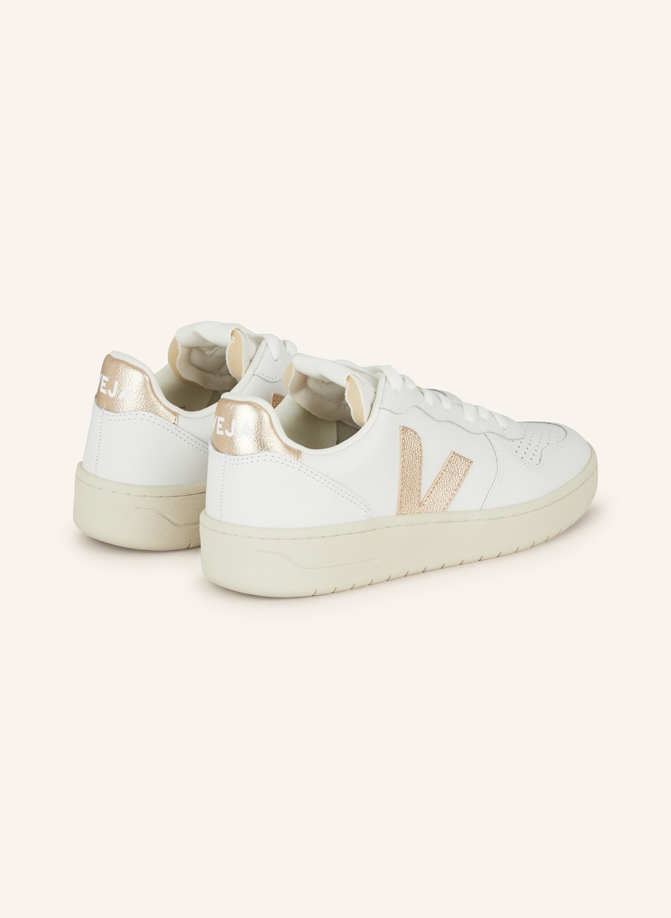 VEJA Sneaker V-10 PRIME: WEISS/ ROSÉGOLD