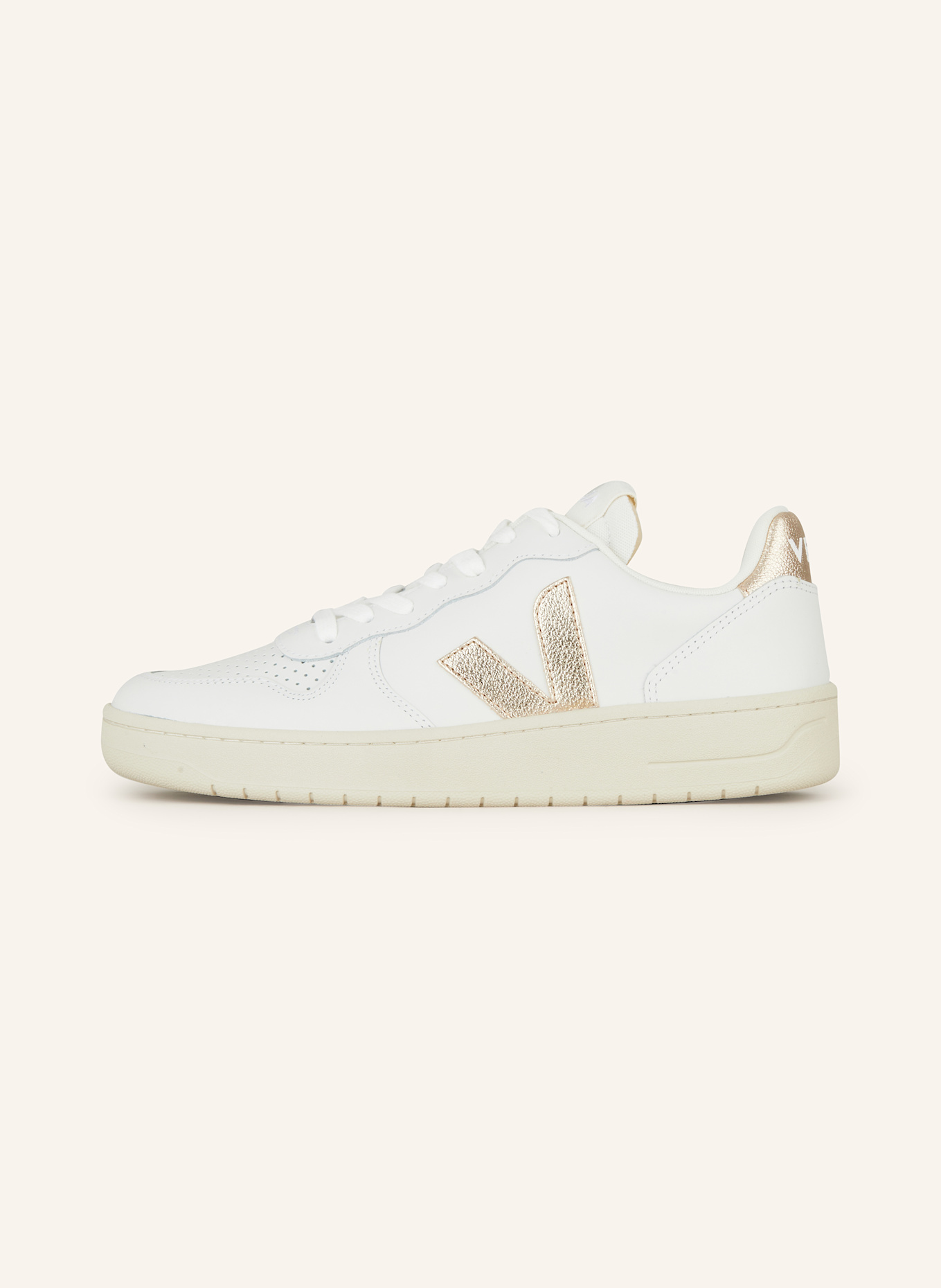 VEJA Sneaker V-10 PRIME: WEISS/ ROSÉGOLD