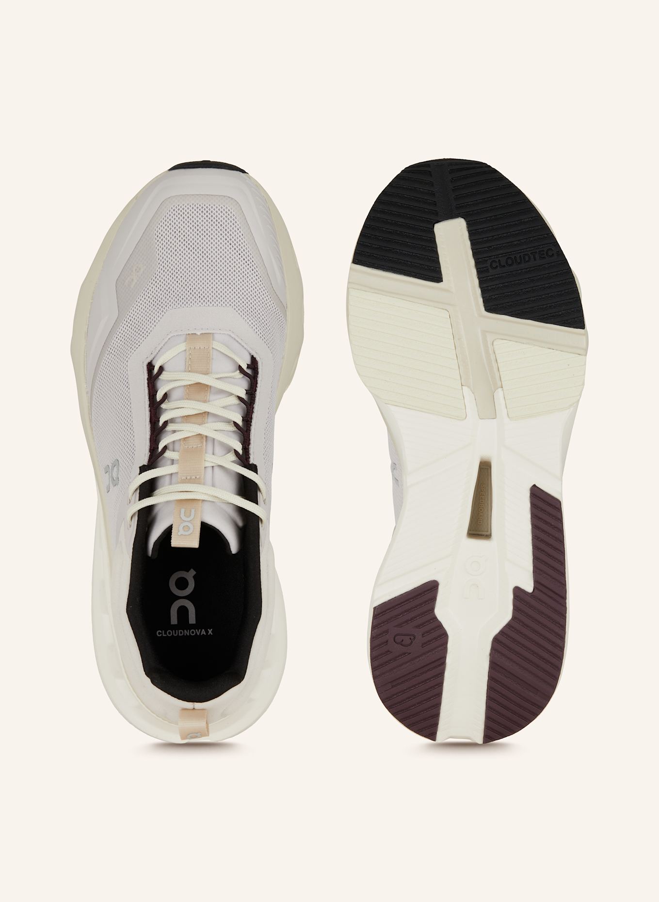 On Fitnessschuhe CLOUDNOVA X: SILBER / ECRU