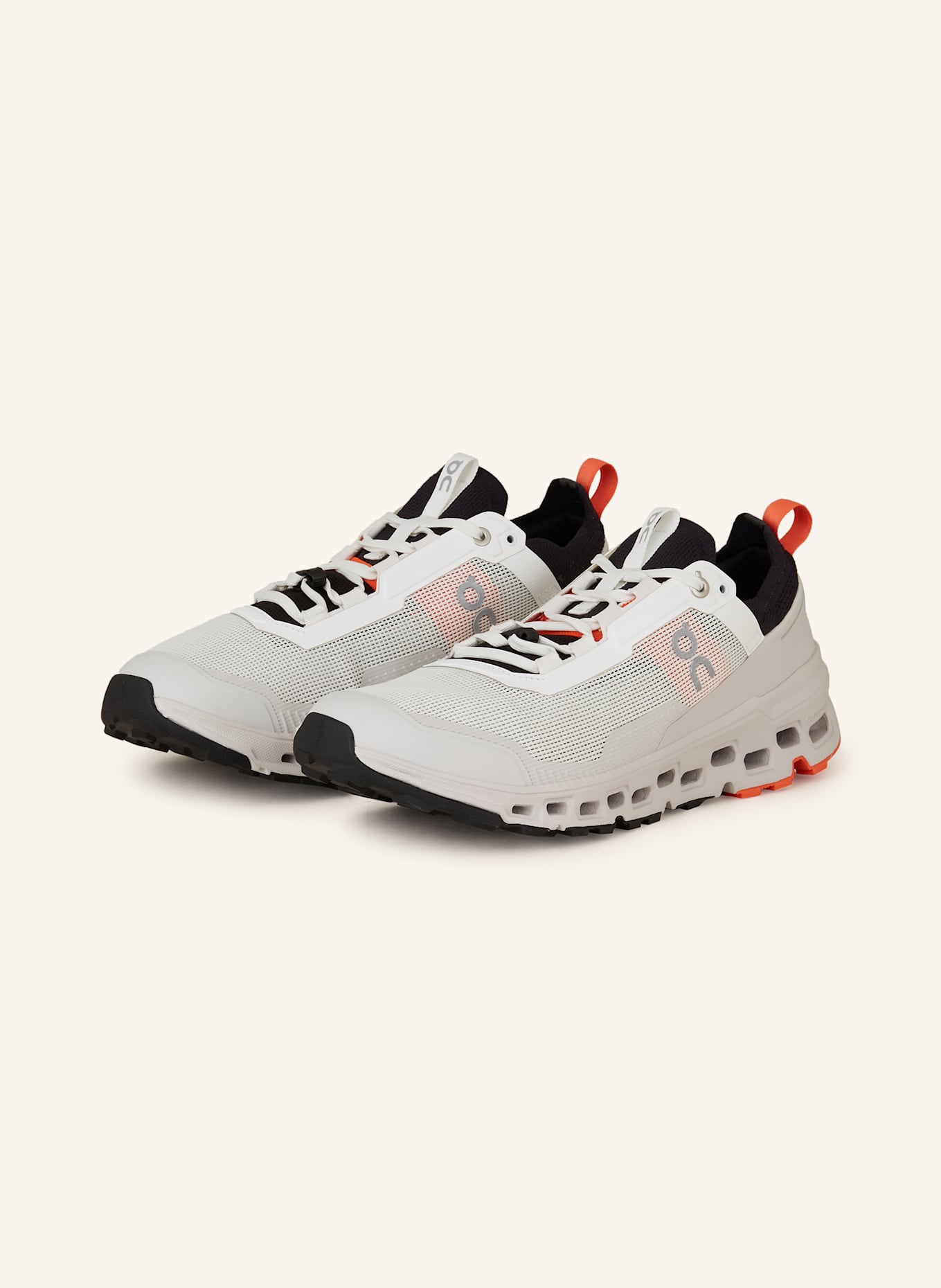 On Trailrunning-Schuhe CLOUDULTRA 2: WEISS / SCHWARZ / ORANGE