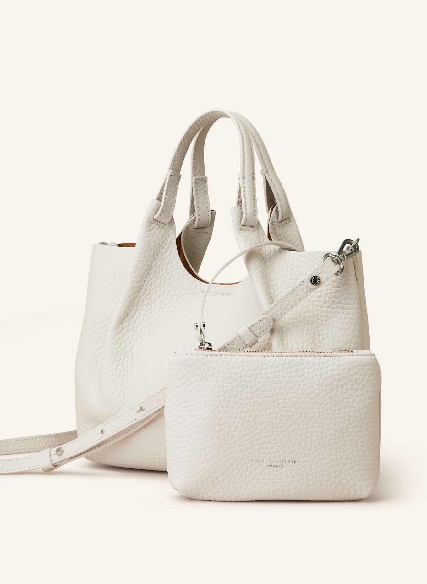 GIANNI CHIARINI Handtasche DUA MEDIUM mit Pouch: ECRU