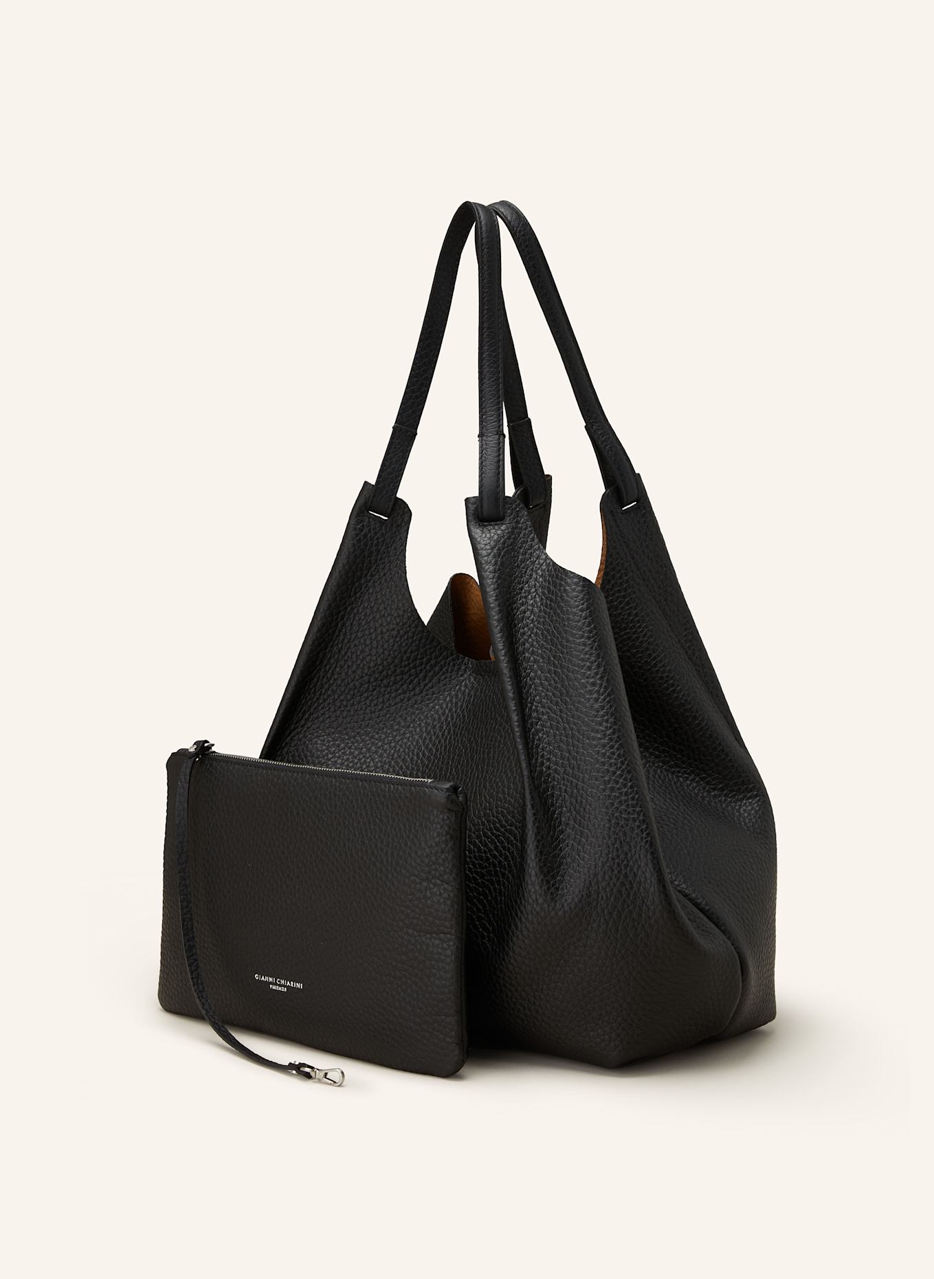 GIANNI CHIARINI Beuteltasche DUA XL mit Pouch: SCHWARZ