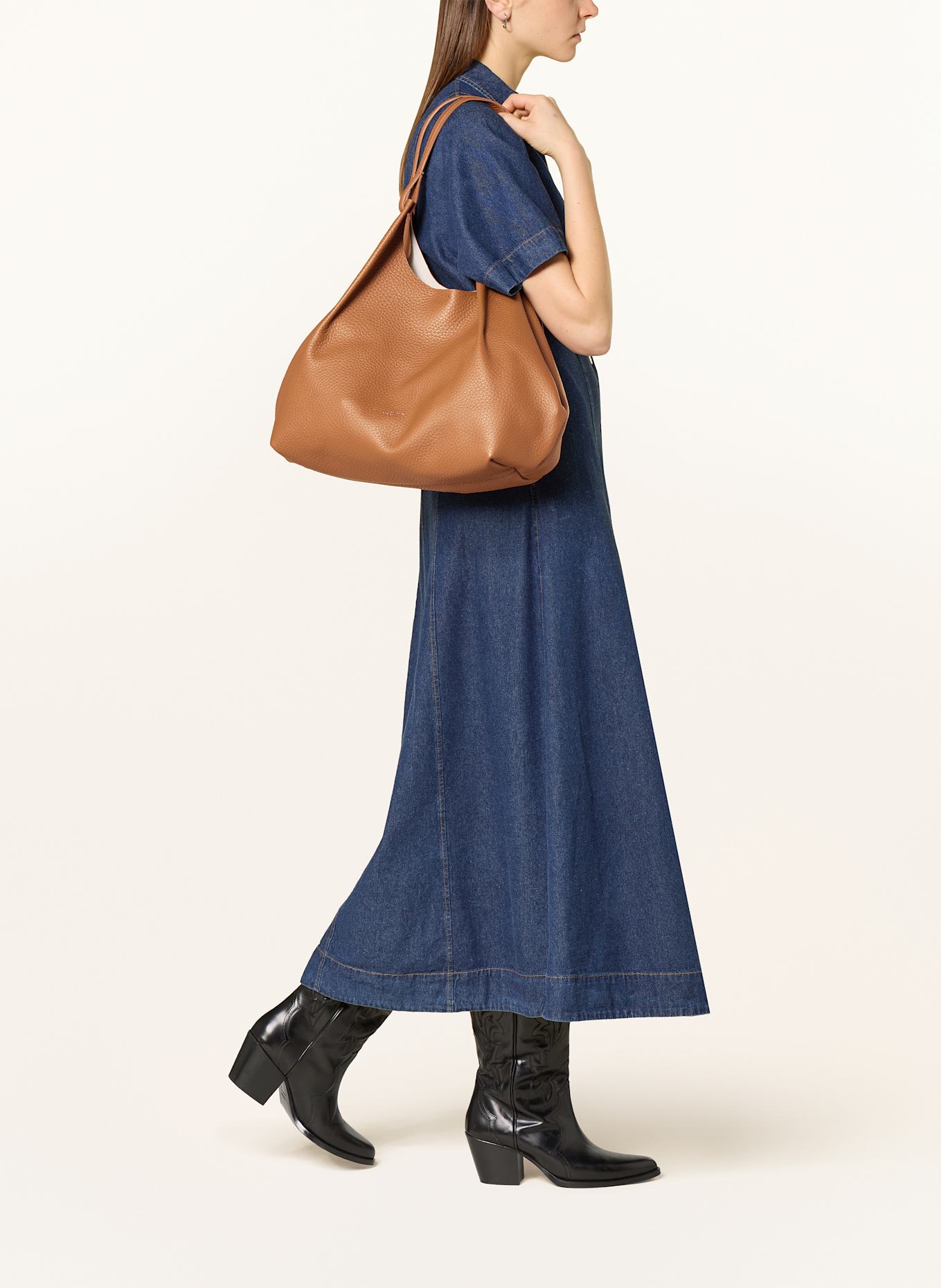 GIANNI CHIARINI Beuteltasche DUA XL mit Pouch: COGNAC