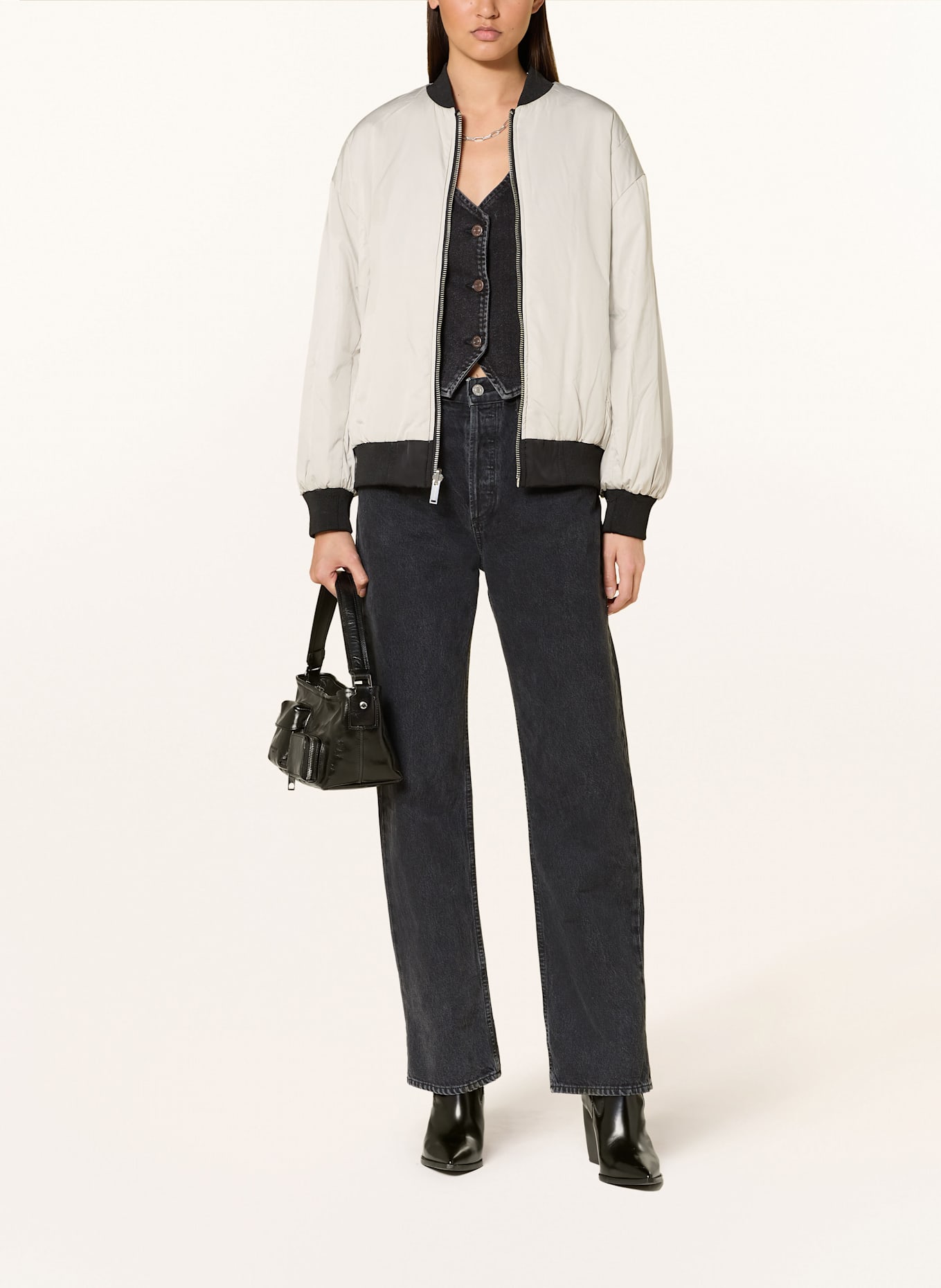 RINO & PELLE Bluzon dwustronny ELYN: CZARNY / JASNOCZARY