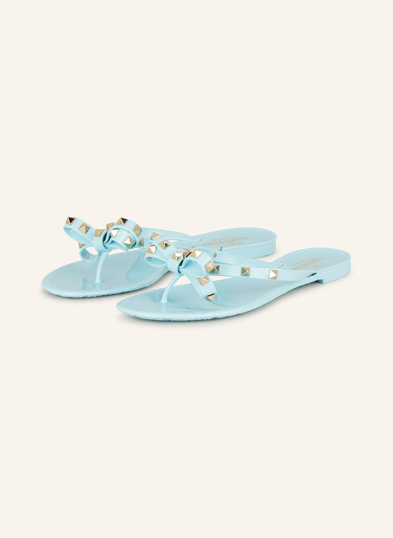 VALENTINO GARAVANI Zehentrenner SUMMER ROCKSTUD mit Nieten: HELLBLAU