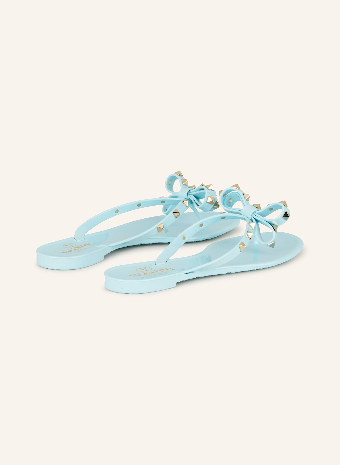 VALENTINO GARAVANI Zehentrenner SUMMER ROCKSTUD mit Nieten: HELLBLAU