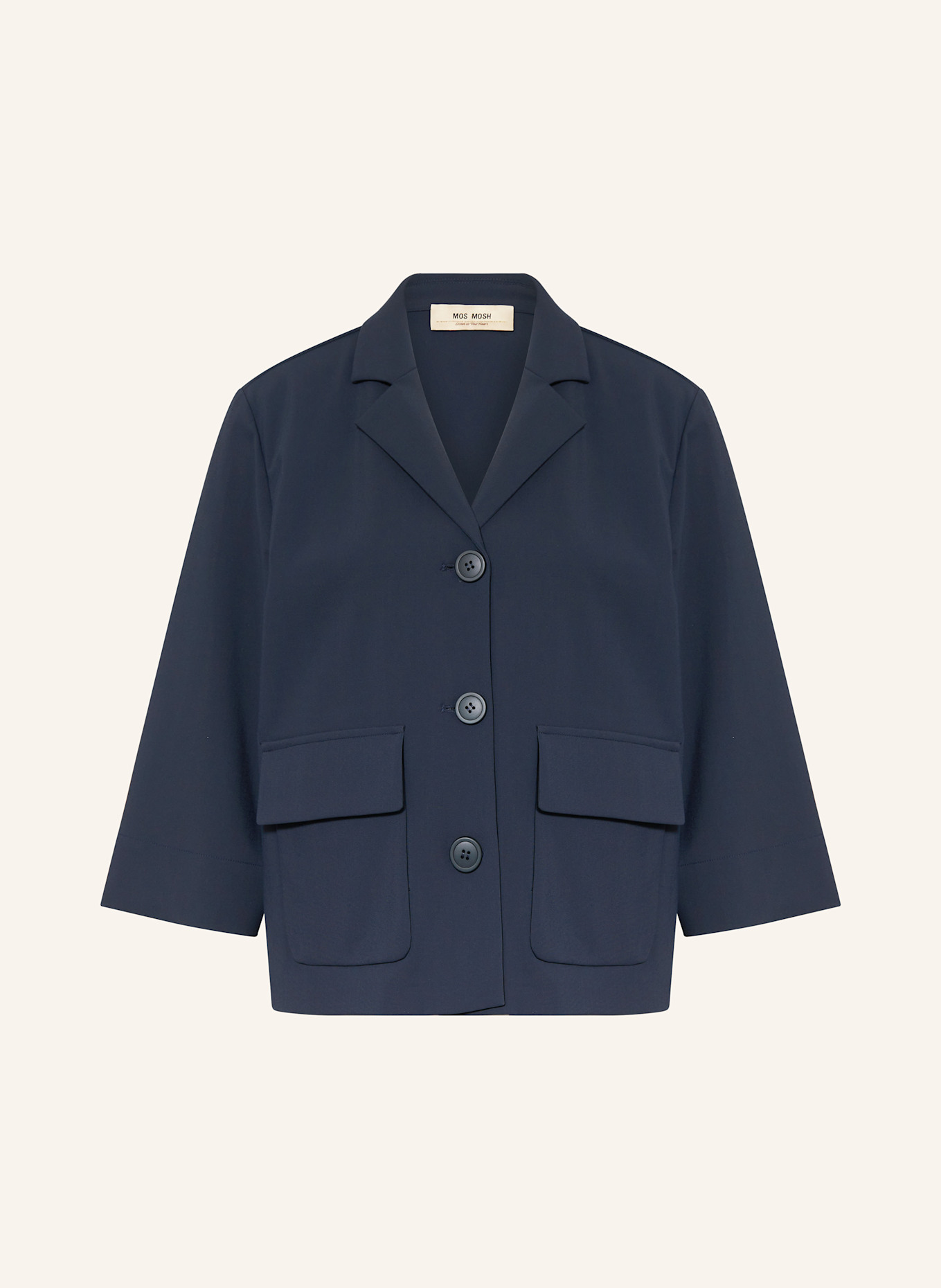 MOS MOSH Overshirt MMCAMIE IZZY mit 3/4-Arm: DUNKELBLAU