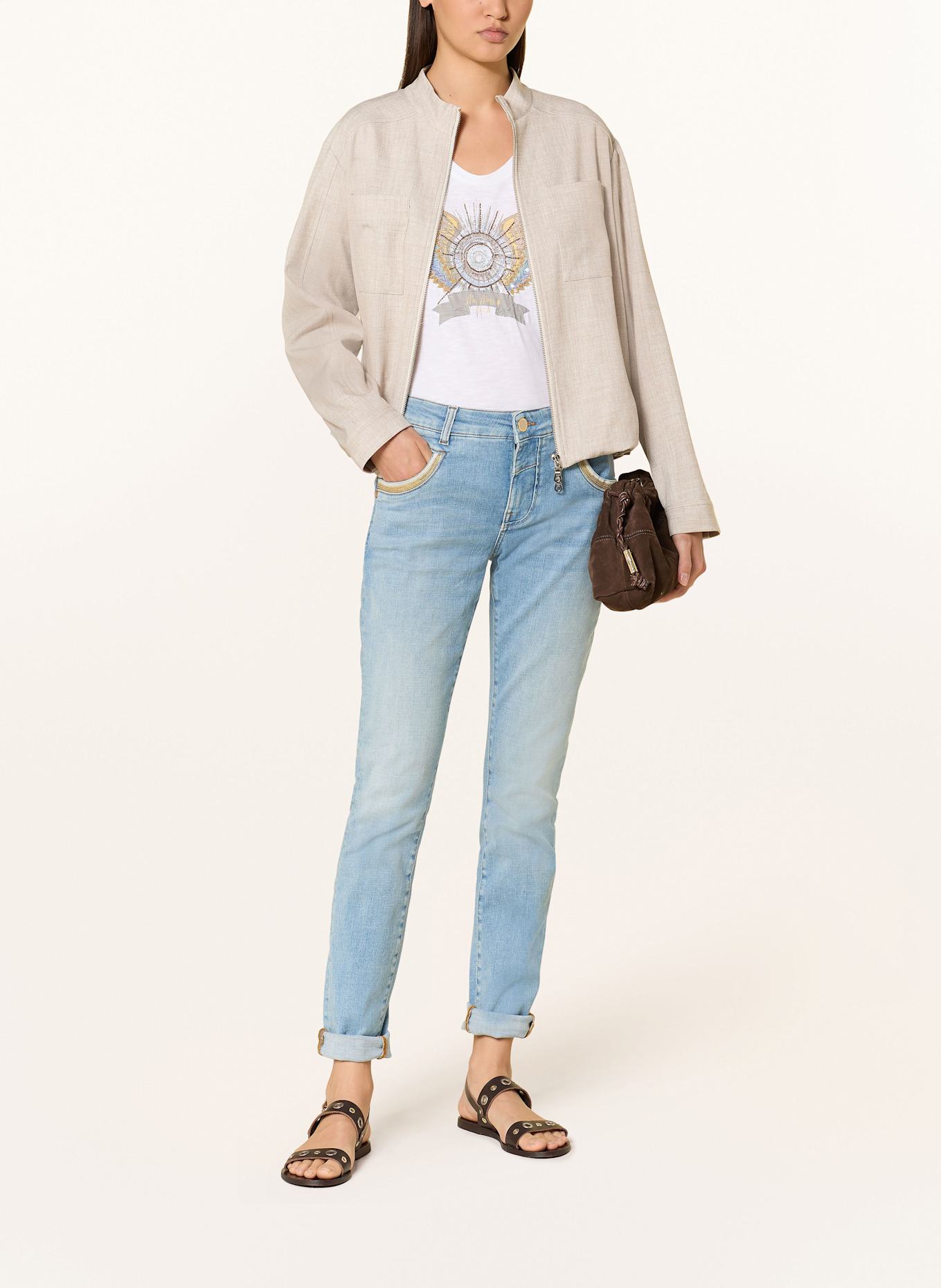 MOS MOSH Straight Jeans MMNAOMI mit Paillettenbesatz: 406 LIGHT BLUE