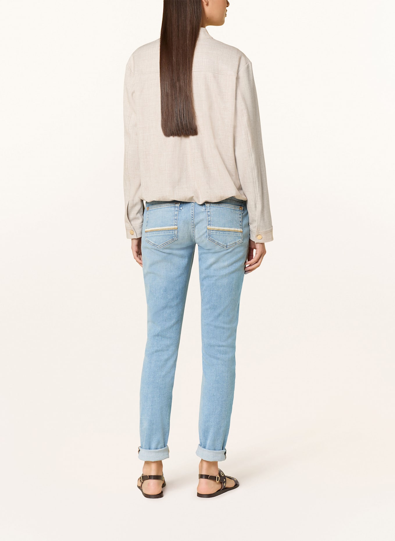 MOS MOSH Straight Jeans MMNAOMI mit Paillettenbesatz: 406 LIGHT BLUE
