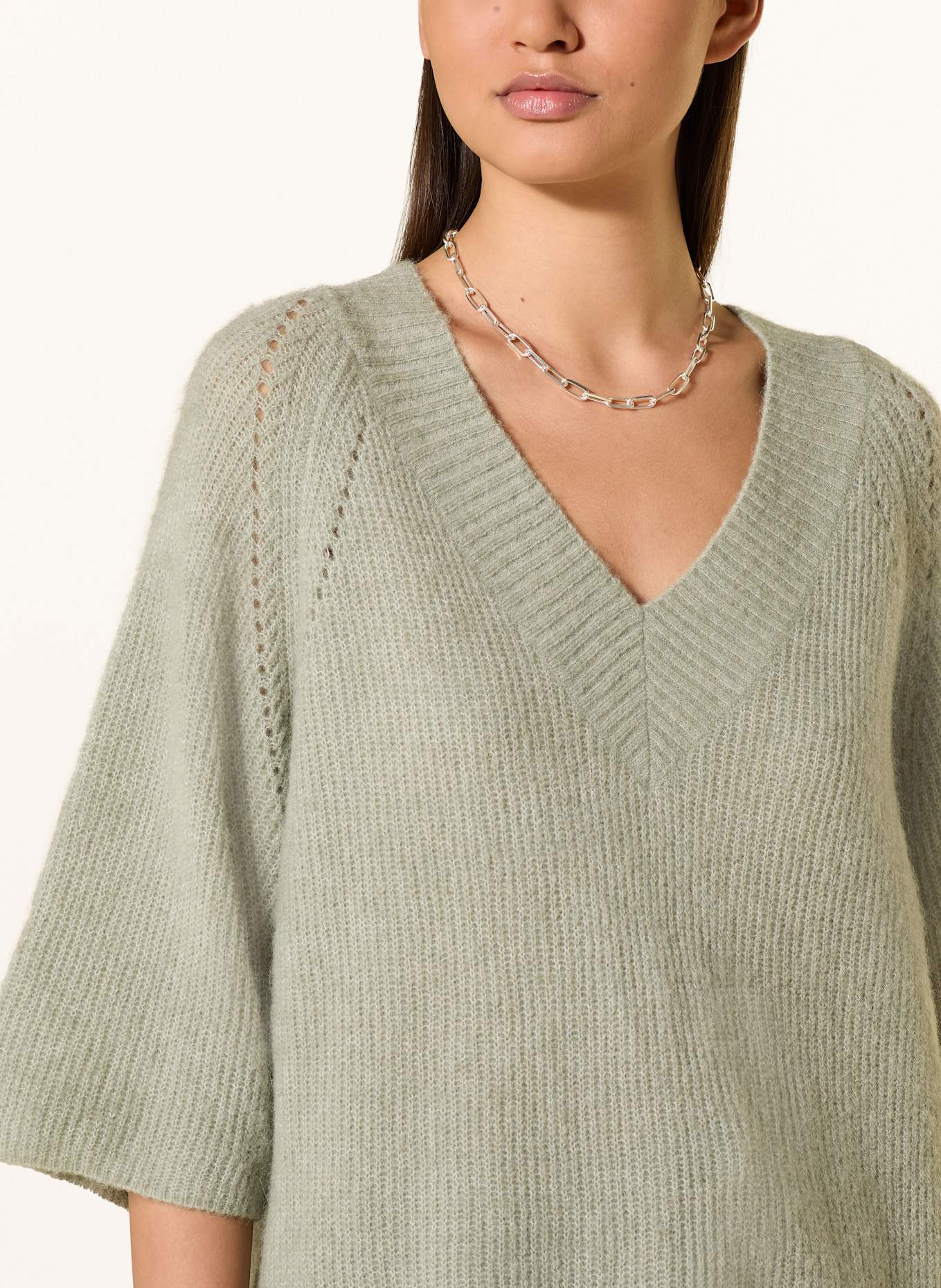 MOS MOSH Strickshirt MMTACI mit Alpaka: HELLGRÜN