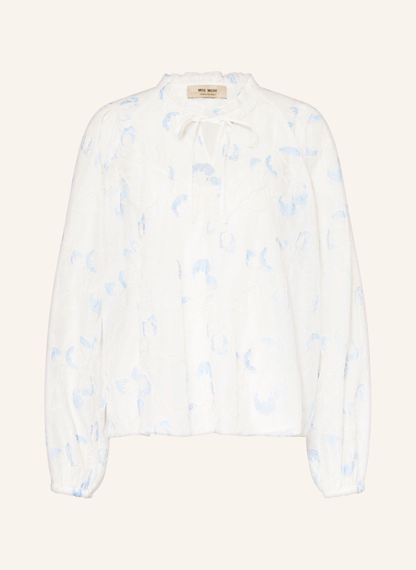 MOS MOSH Blusenshirt MMEISARA: WEISS/ HELLBLAU