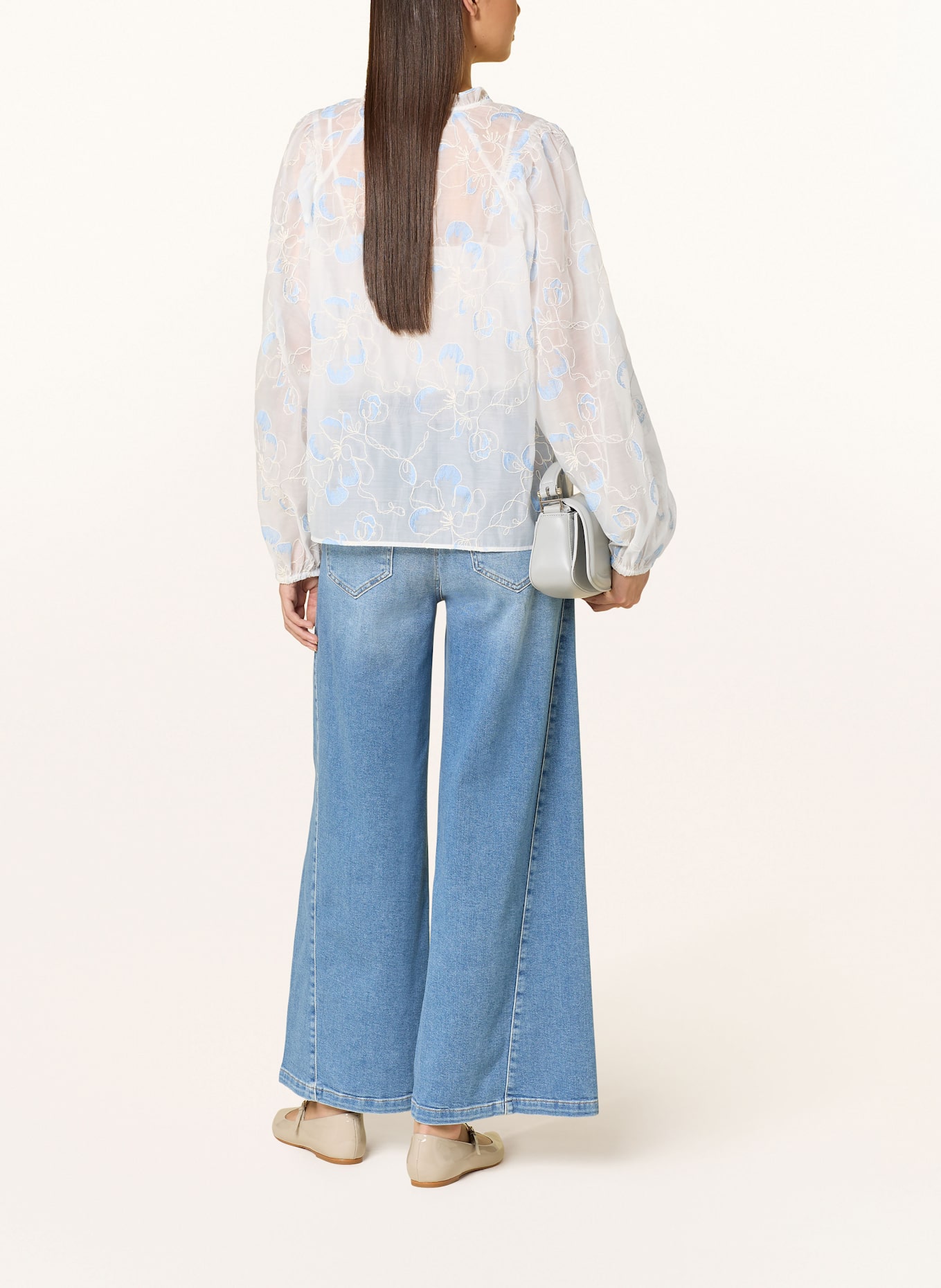 MOS MOSH Blusenshirt MMEISARA: WEISS/ HELLBLAU