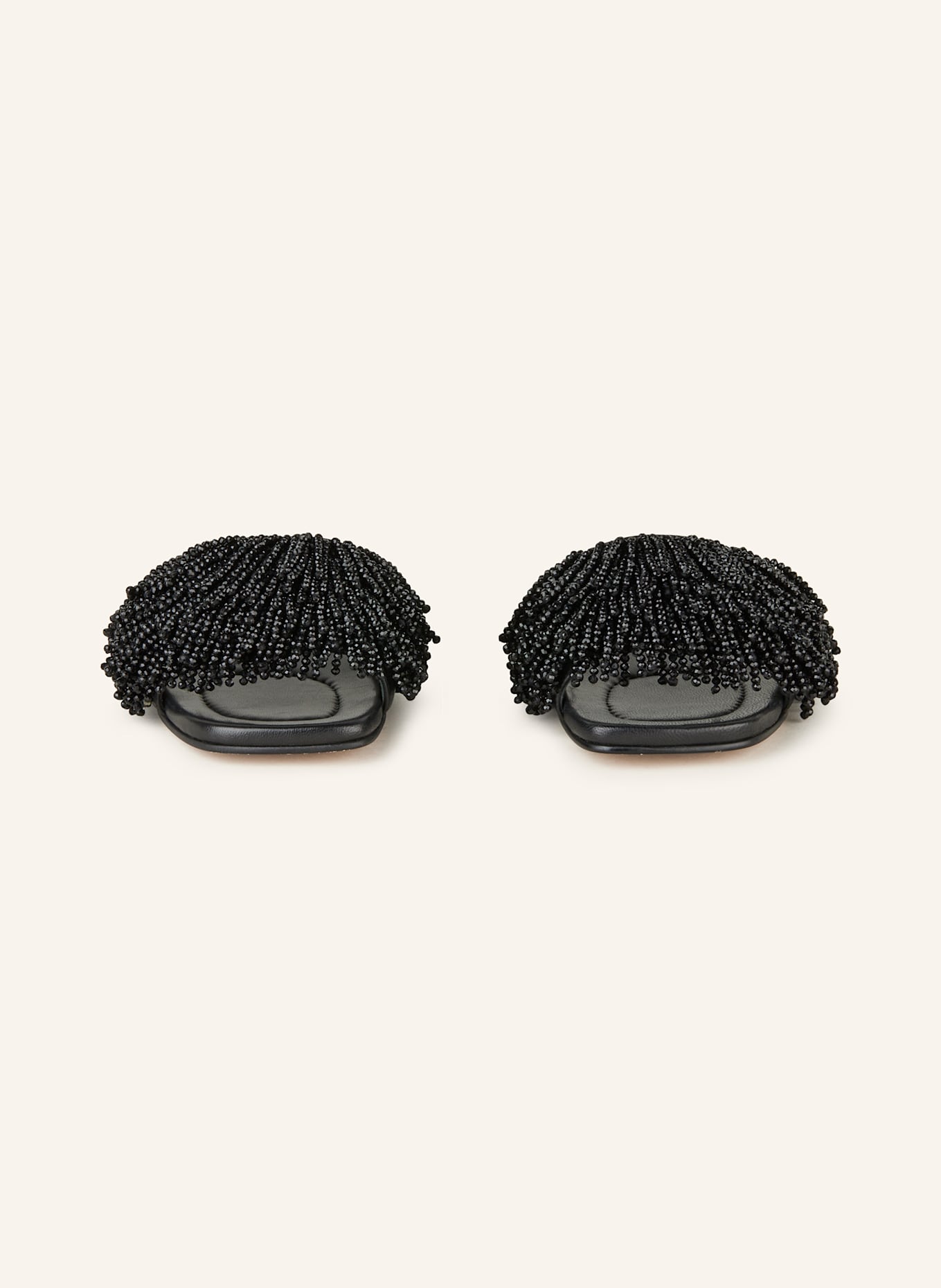 MARC CAIN Pantoletten mit Schmuckperlen: 900 BLACK