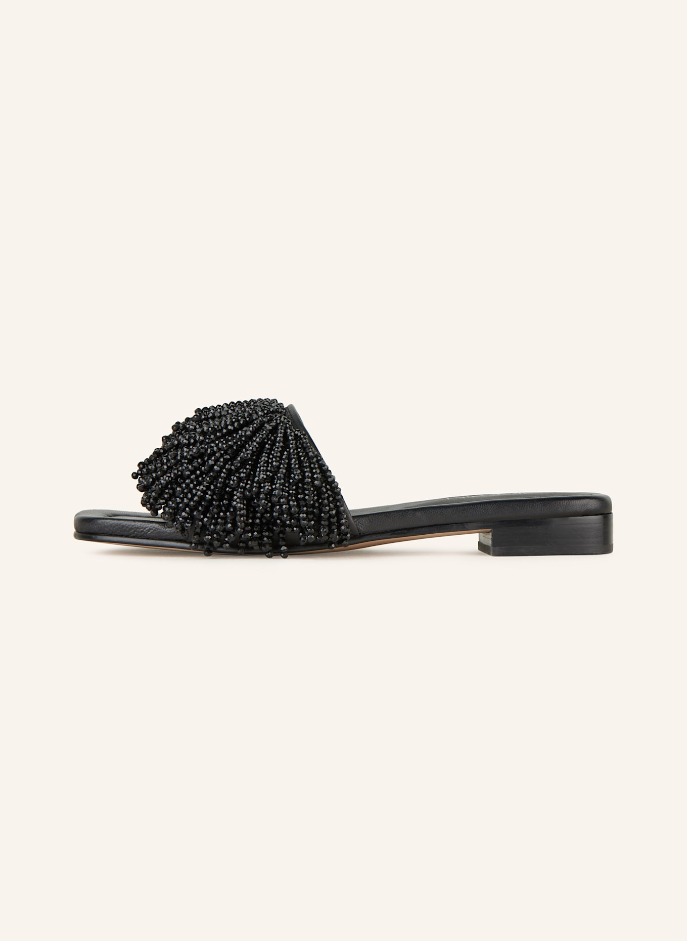 MARC CAIN Pantoletten mit Schmuckperlen: 900 BLACK