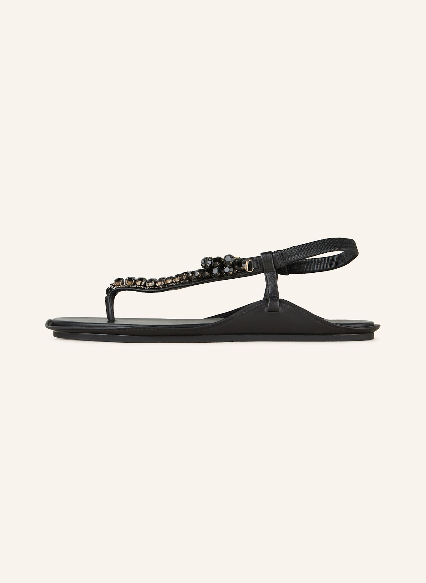 MARC CAIN Zehentrenner mit Schmucksteinen: 900 BLACK