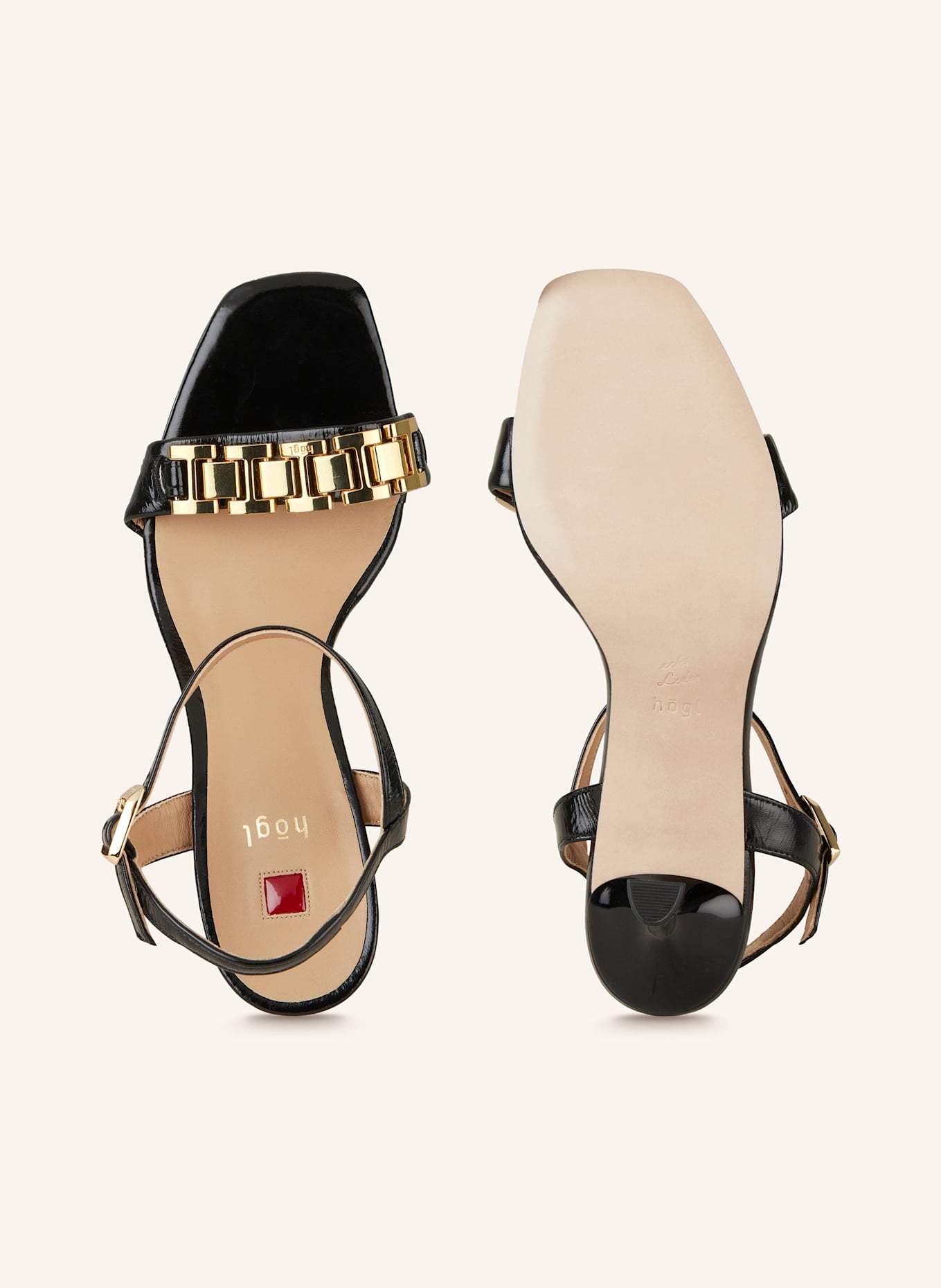 Högl Lacksandaletten: SCHWARZ