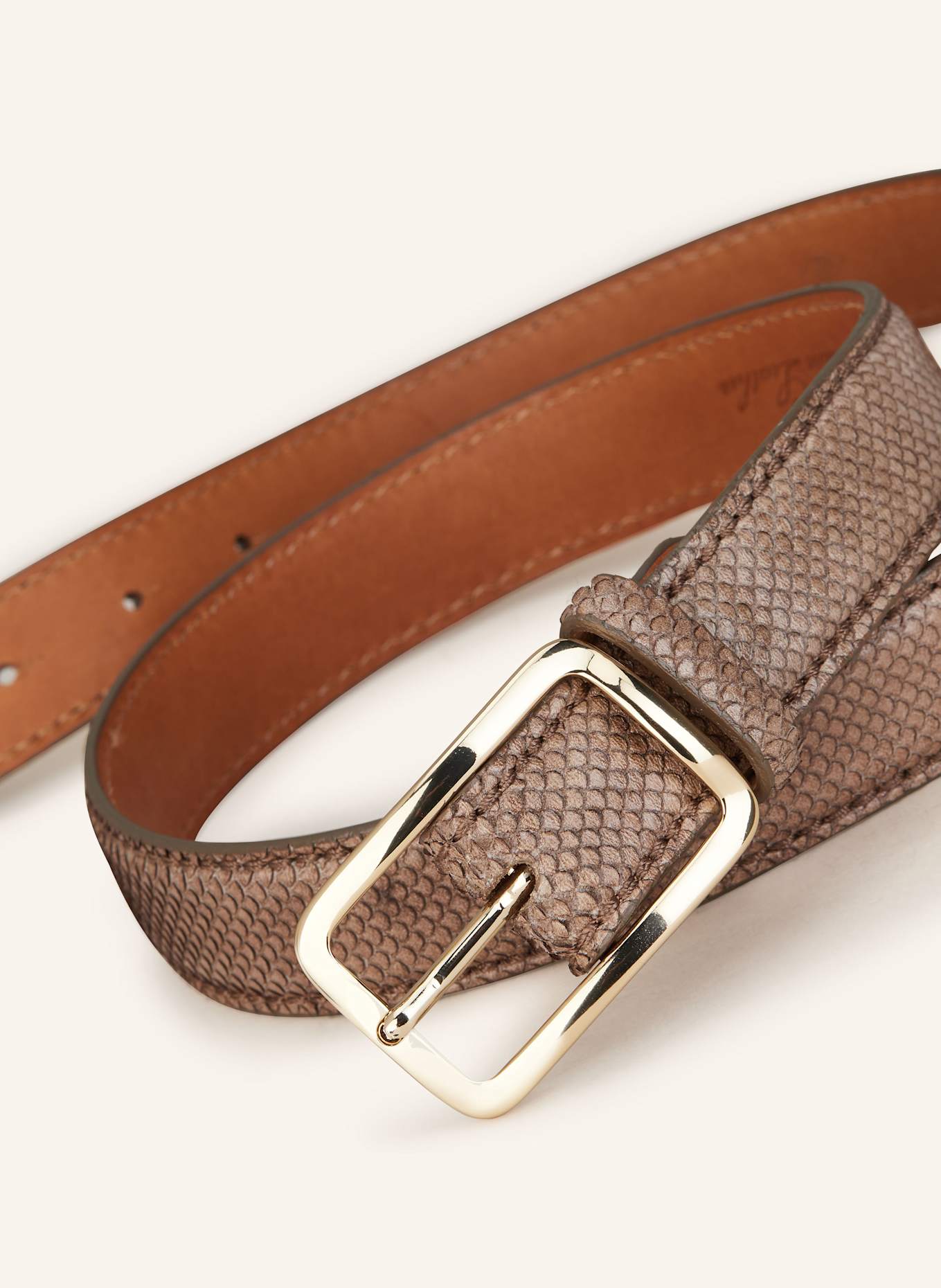 Reptile's House Pasek skórzany BLIND: BEŻOWY