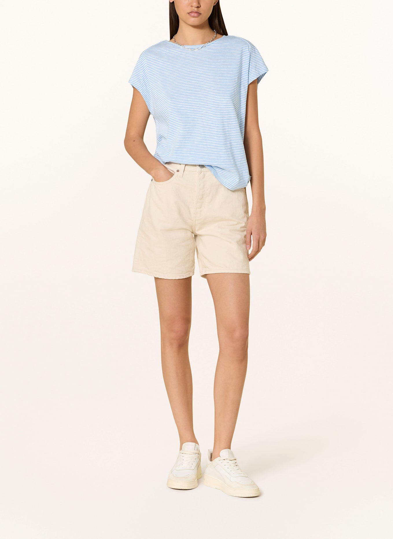 ARMEDANGELS T-Shirt OFELIAA: HELLBLAU / WEISS