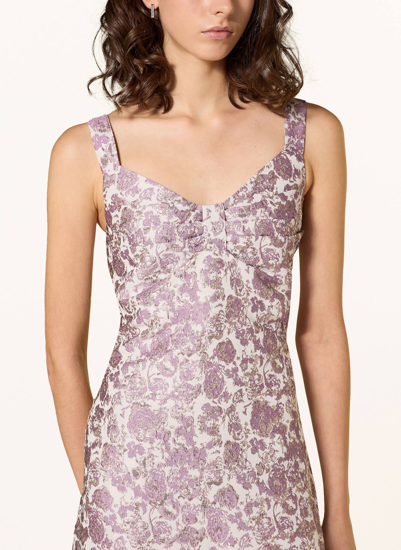 BAUM UND PFERDGARTEN Jacquard-Kleid AMNEH mit Glitzergarn: WEISS / HELLLILA / GOLD