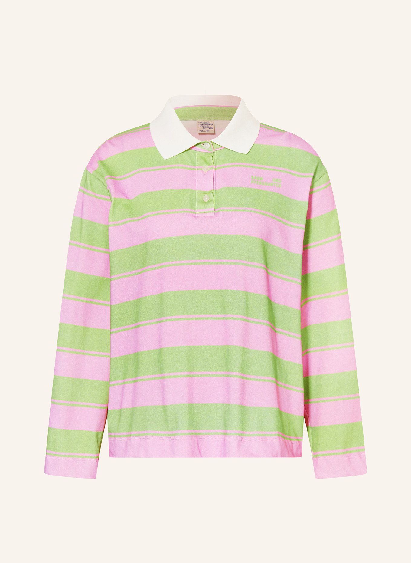 BAUM UND PFERDGARTEN Rugbyshirt JEANNE, Farbe: HELLGRÜN/ ROSA/ WEISS (Bild 1)