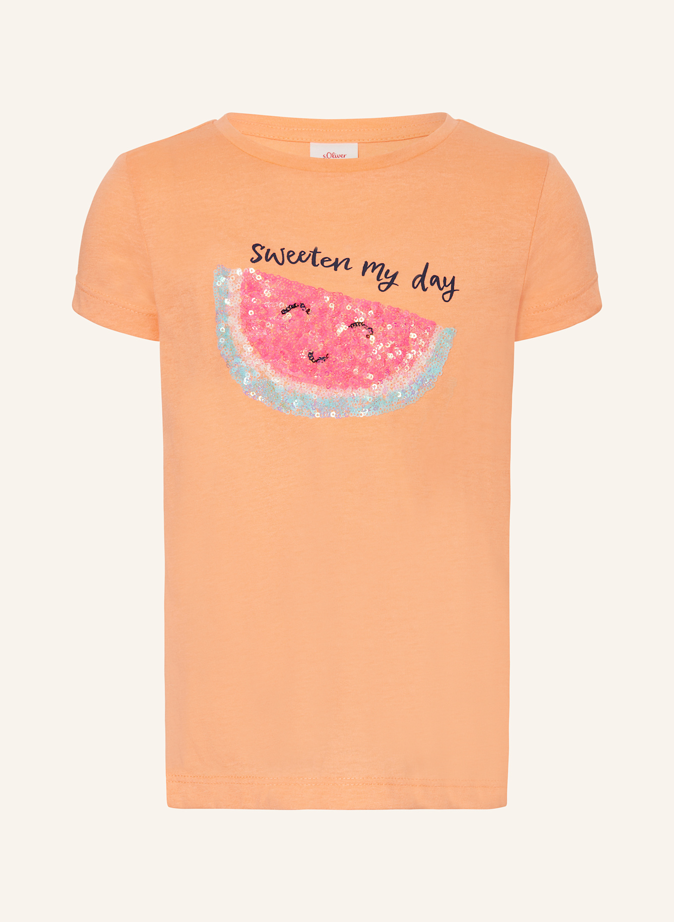 s.Oliver RED Tričko s flitry: ORANŽOVÁ