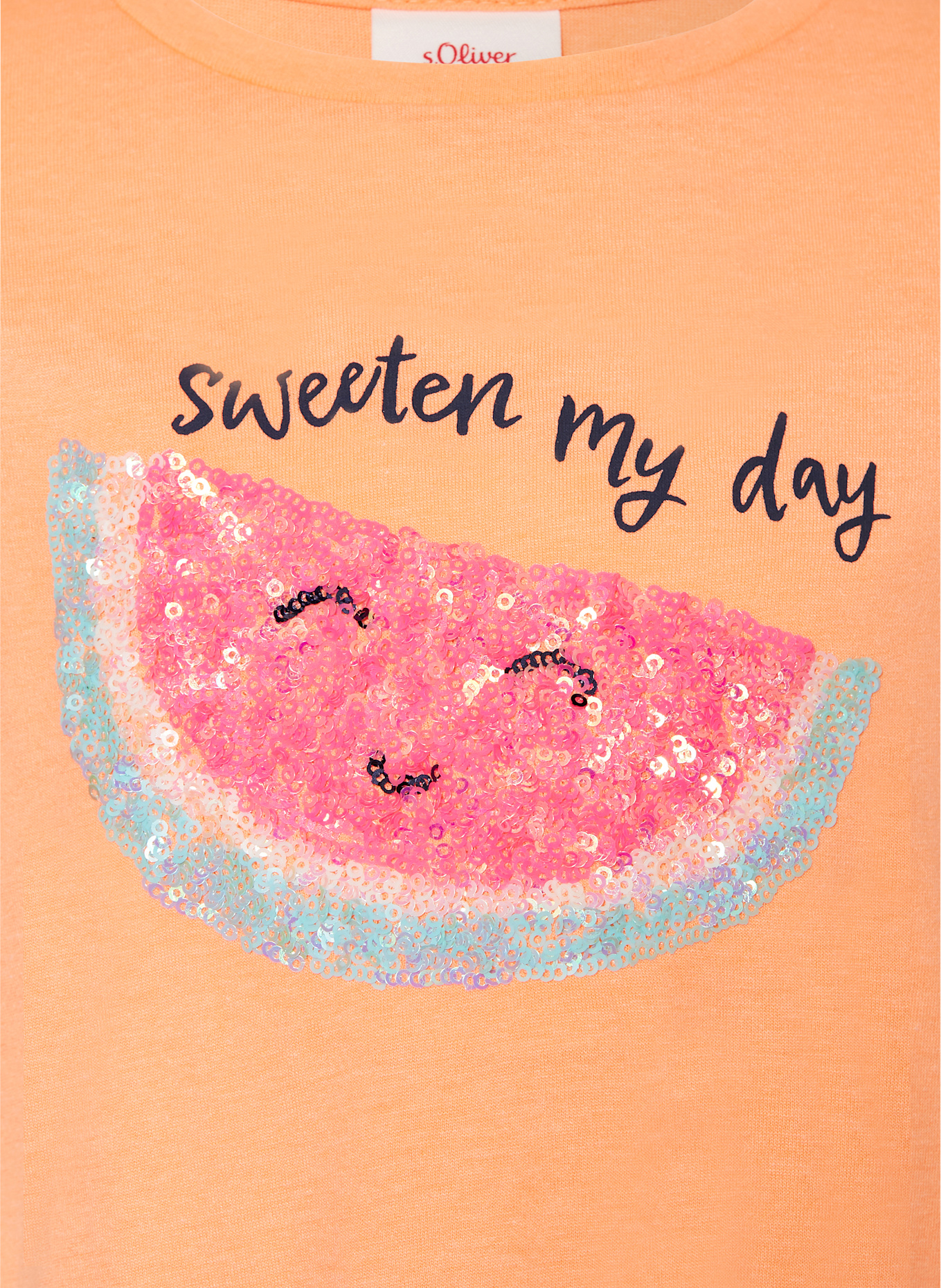 s.Oliver RED Tričko s flitry: ORANŽOVÁ