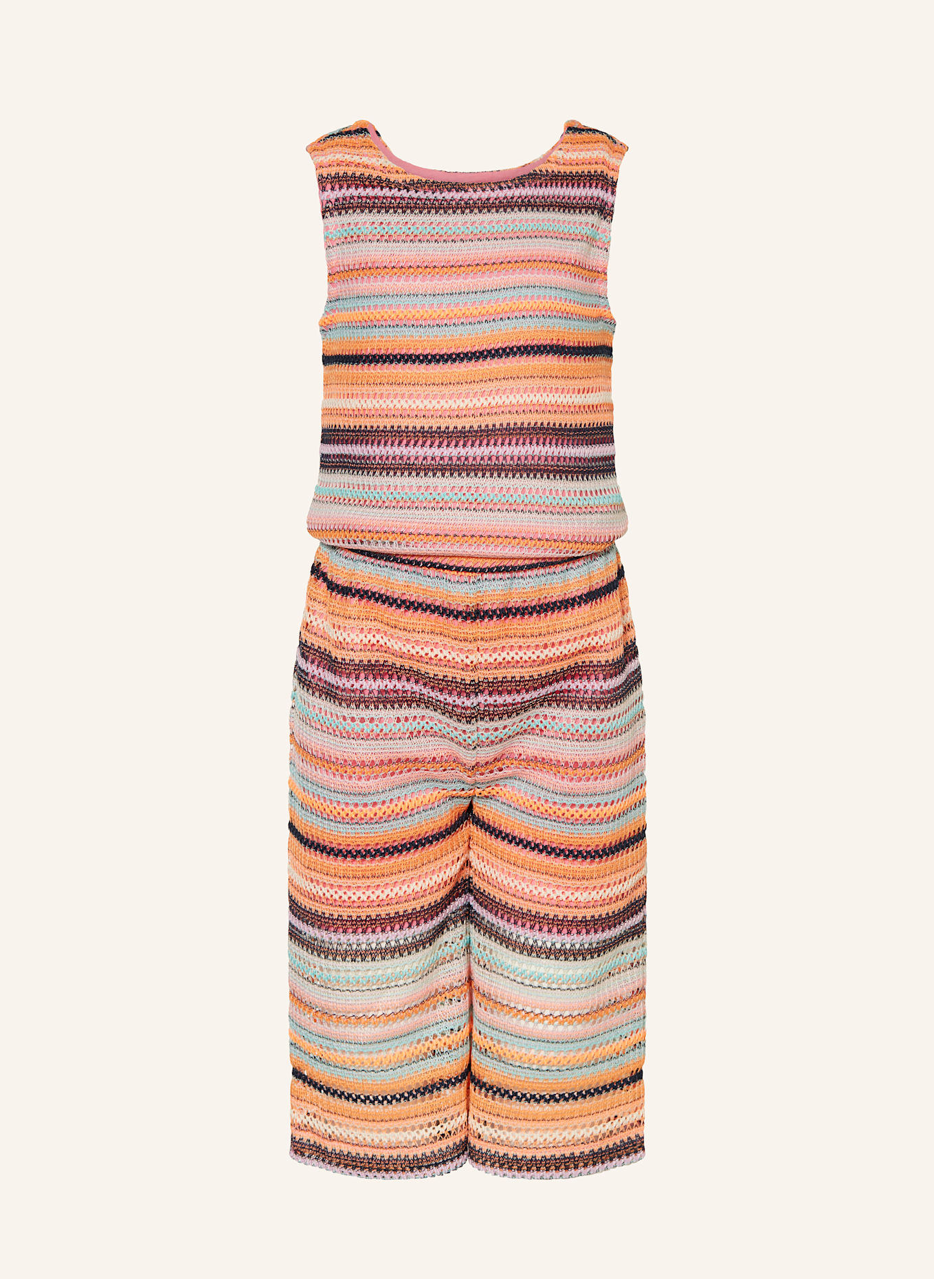 s.Oliver RED Strick-Jumpsuit mit Cut-out: ORANGE/ MINT/ SCHWARZ