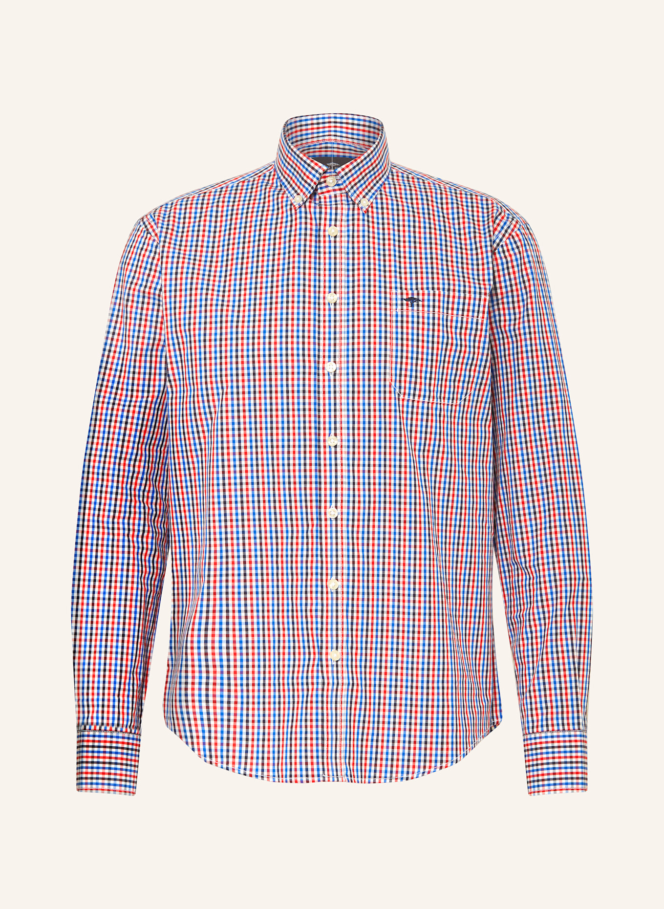 FYNCH-HATTON Hemd Regular Fit: BLAU / ROT / SCHWARZ