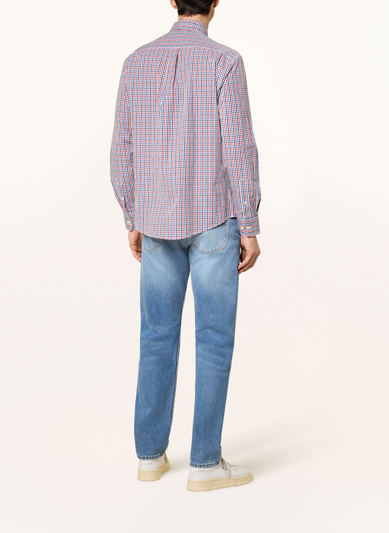 FYNCH-HATTON Hemd Regular Fit: BLAU / ROT / SCHWARZ