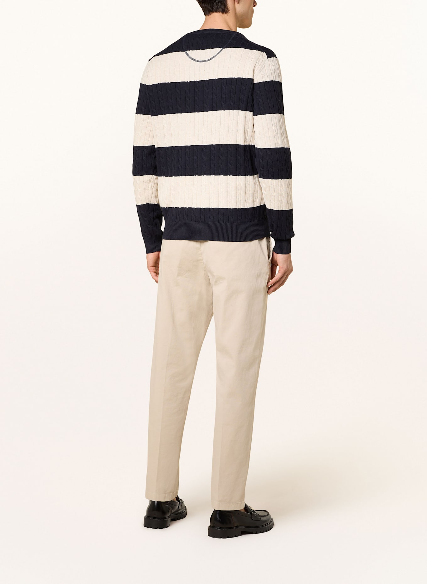 FYNCH-HATTON Pullover: DUNKELBLAU / WEISS