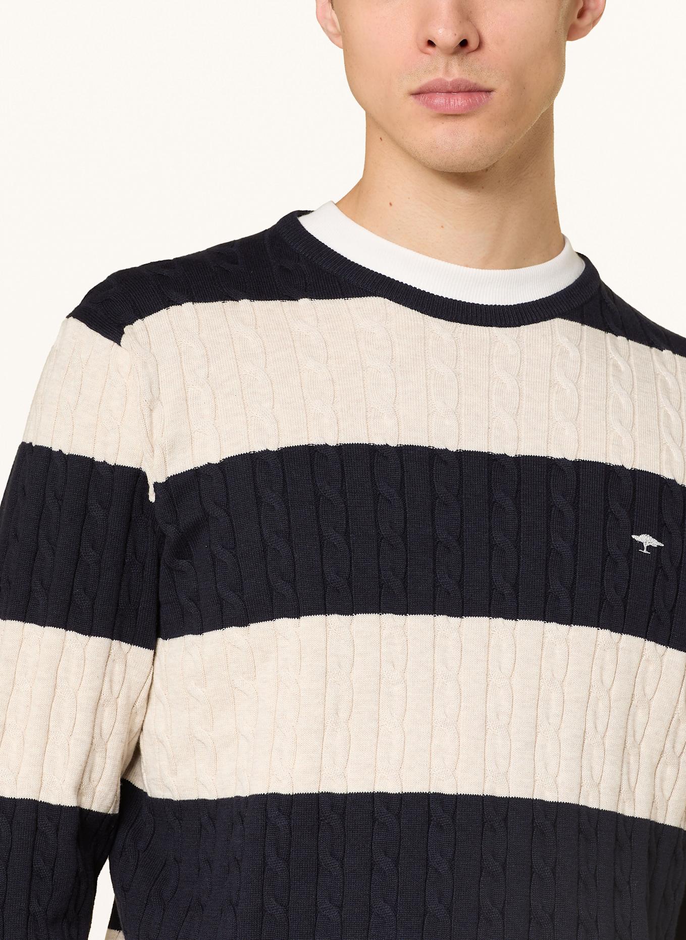 FYNCH-HATTON Pullover: DUNKELBLAU / WEISS