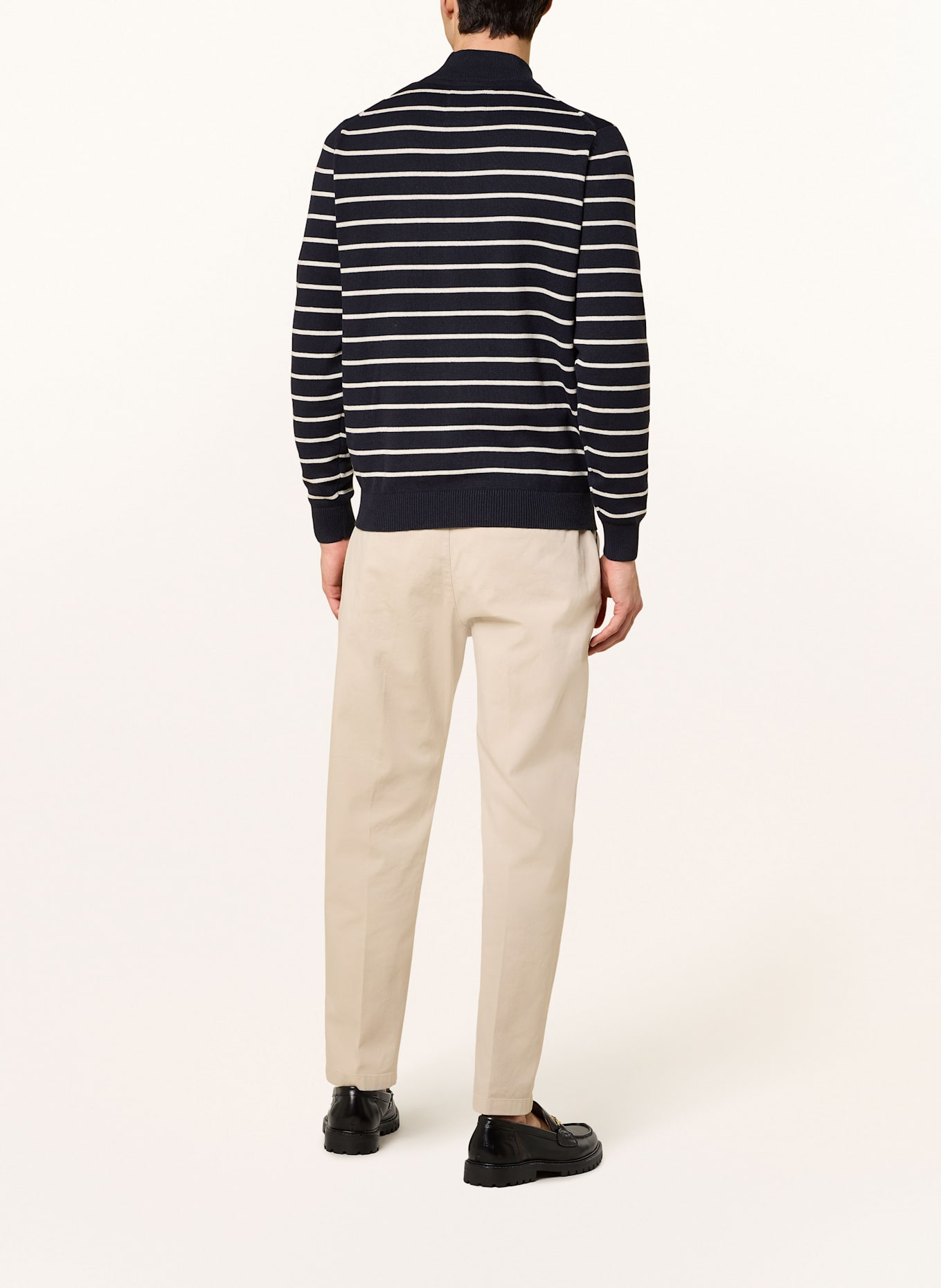 FYNCH-HATTON Svetr troyer: TMAVĚ MODRÁ / BÍLÁ